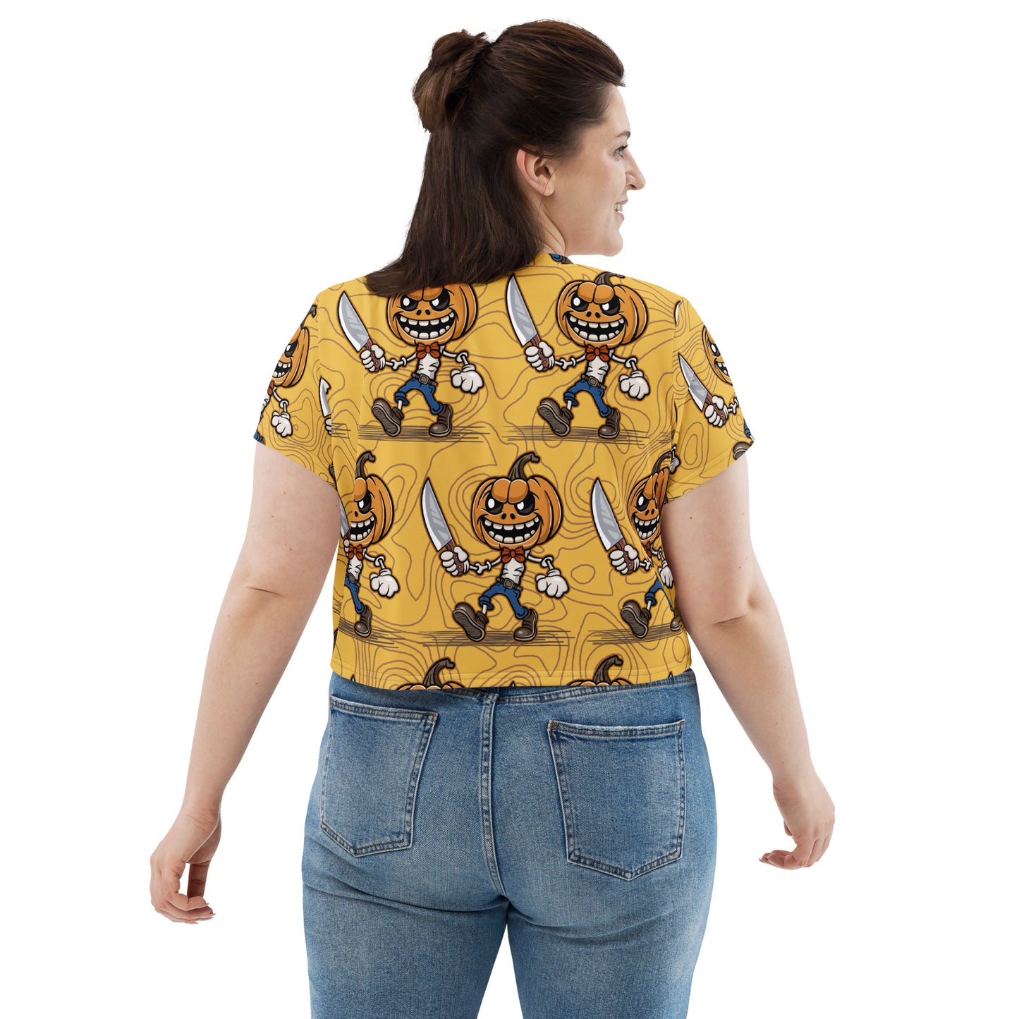 Pumpkin Slayer is Here! All-Over Print Crop Tee