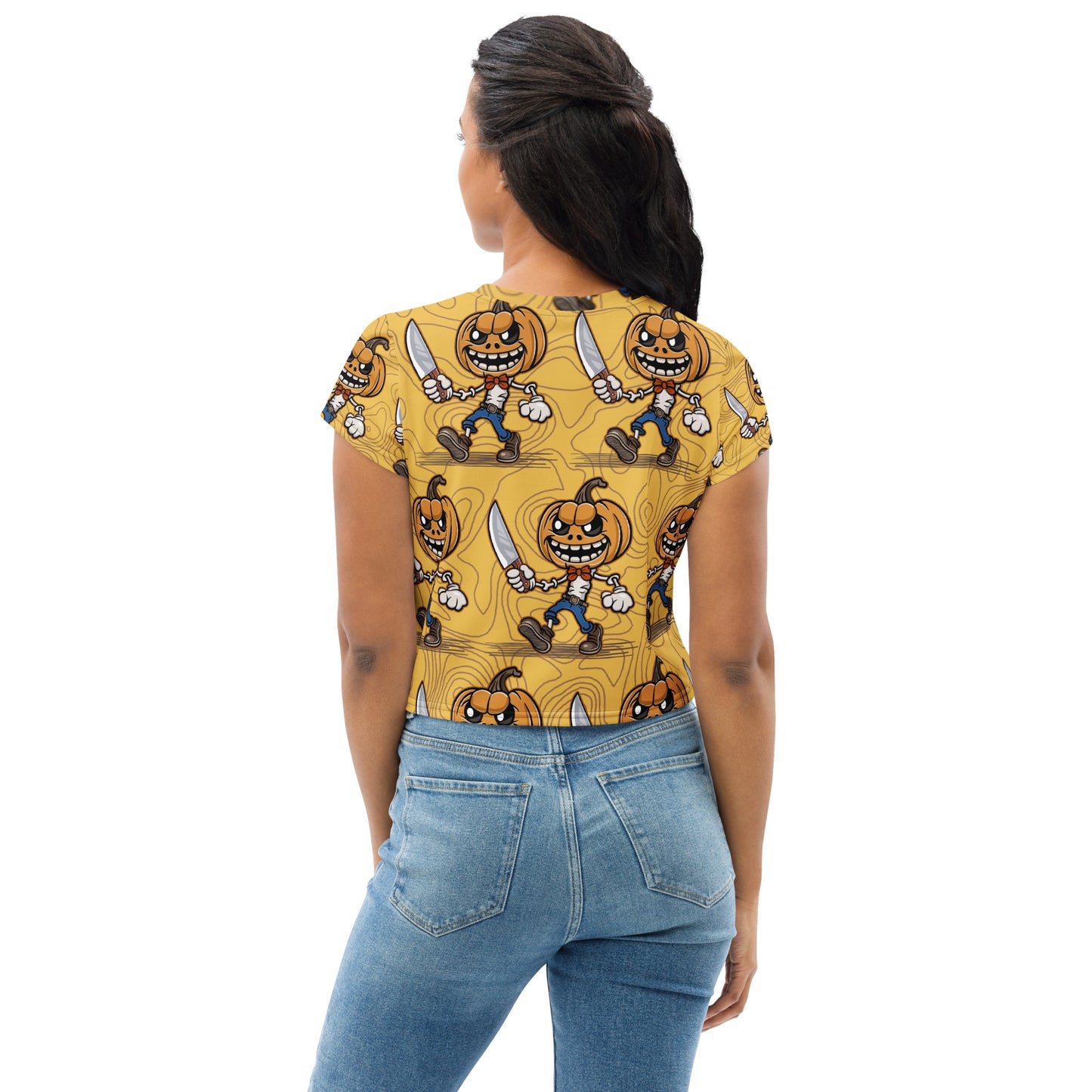 Pumpkin Slayer is Here! All-Over Print Crop Tee