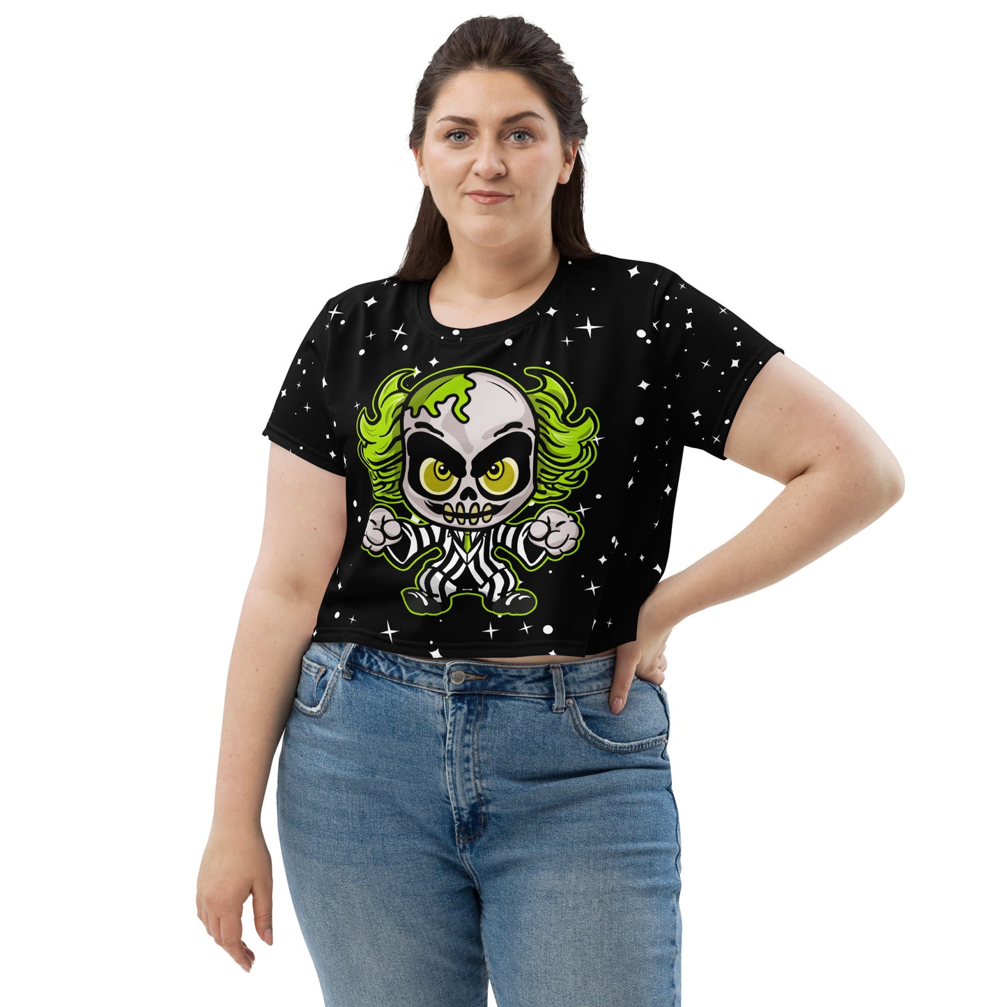 Creepy cute Character All-Over Print Crop Tee