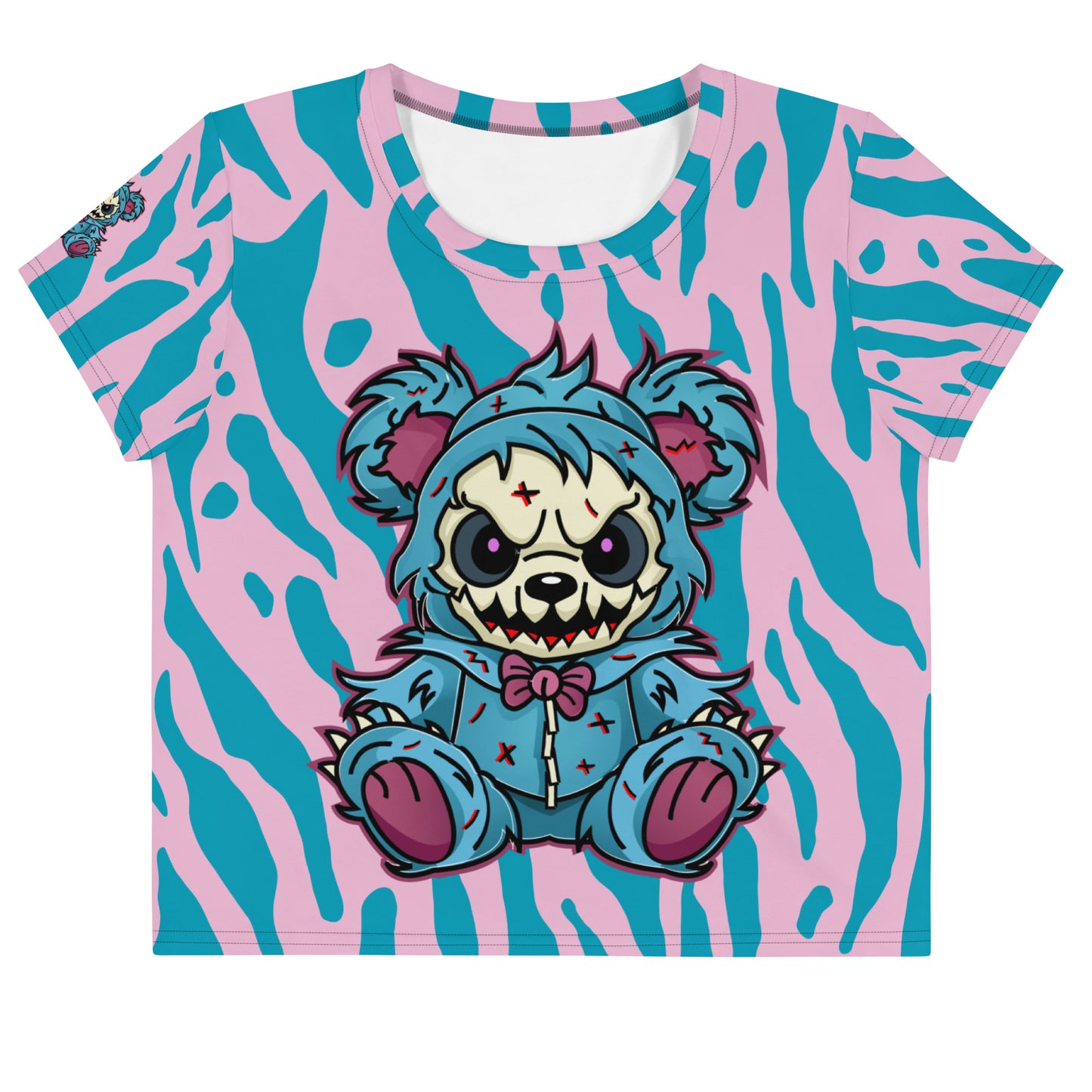 Cute Zombie Bear All-Over Print Crop Tee