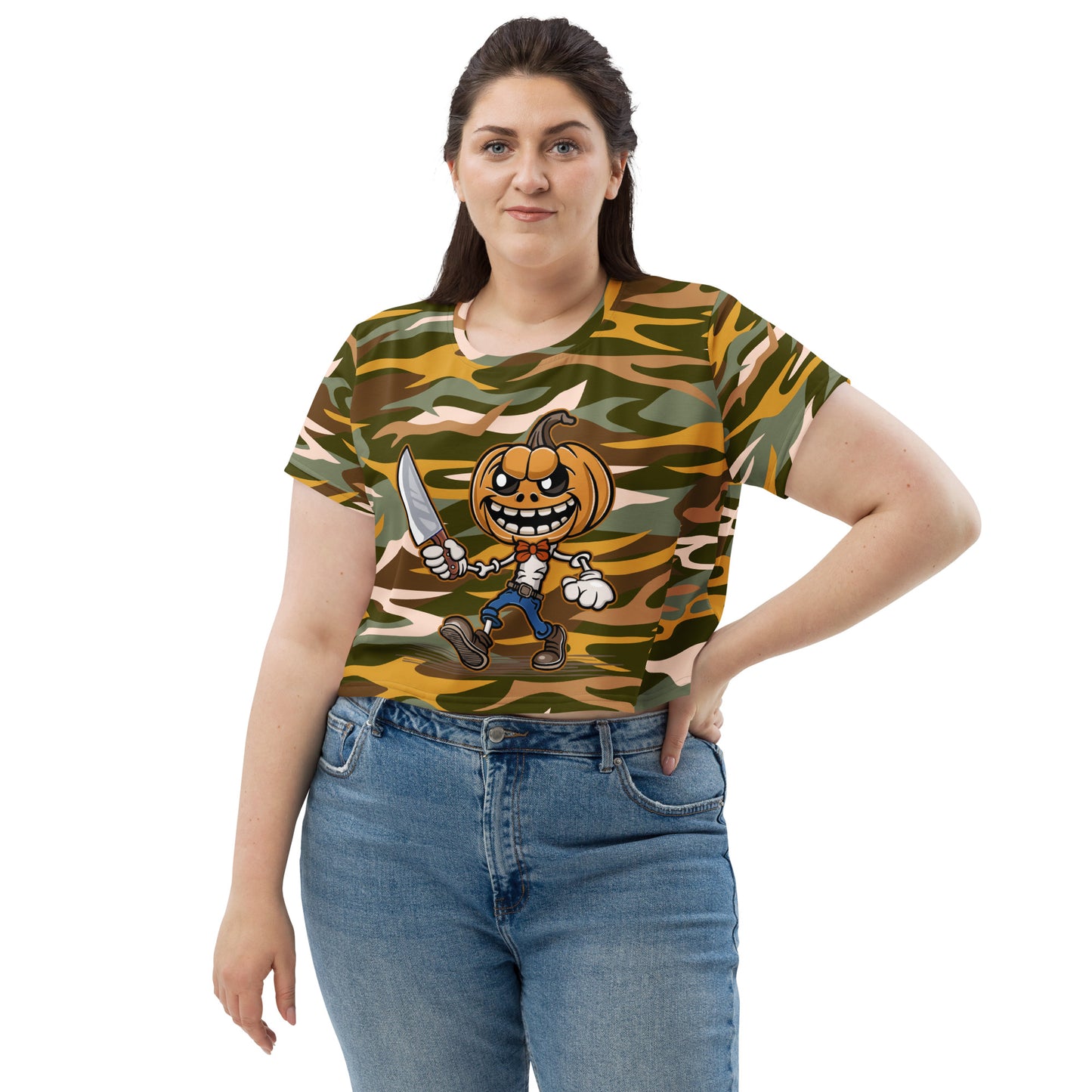 Pumpkin Slayer All-Over Print Crop Tee