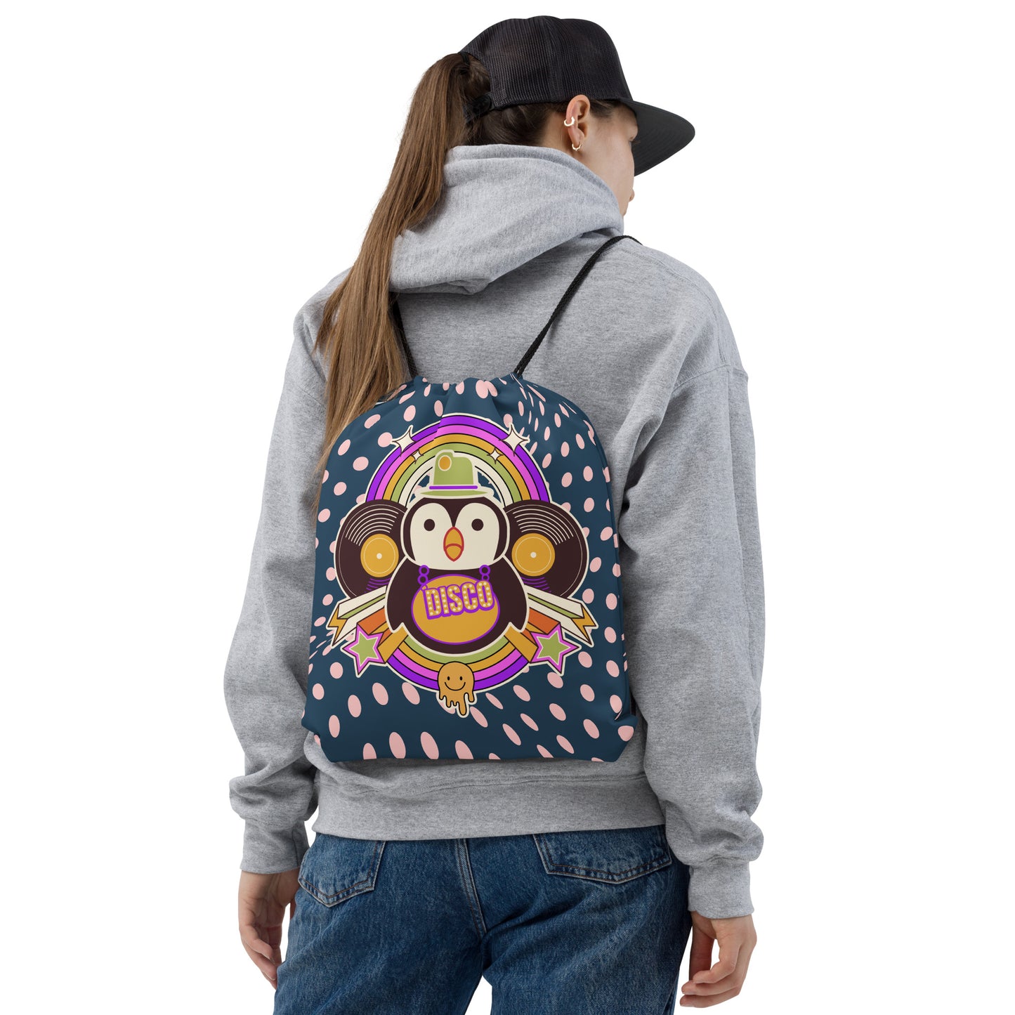 Disco Pinguin drawstring bag