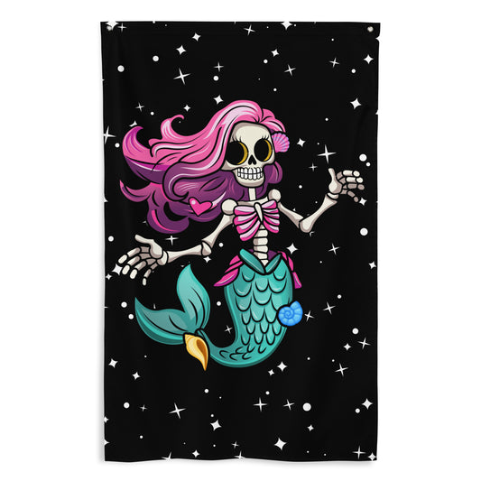 Skeleton Mermaid Flag