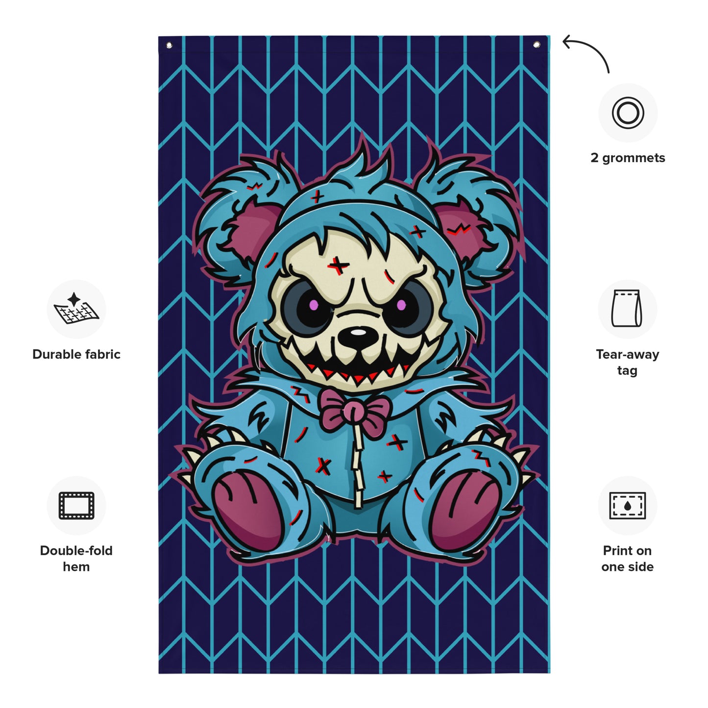 Cute Zombie Bear Flag