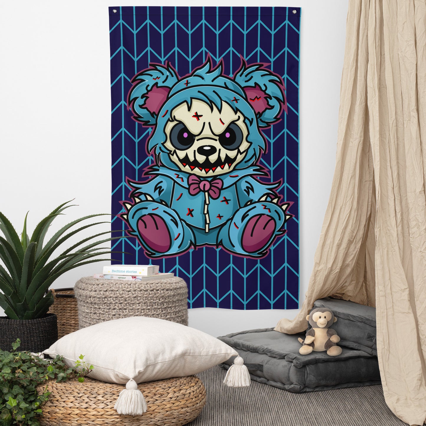 Cute Zombie Bear Flag