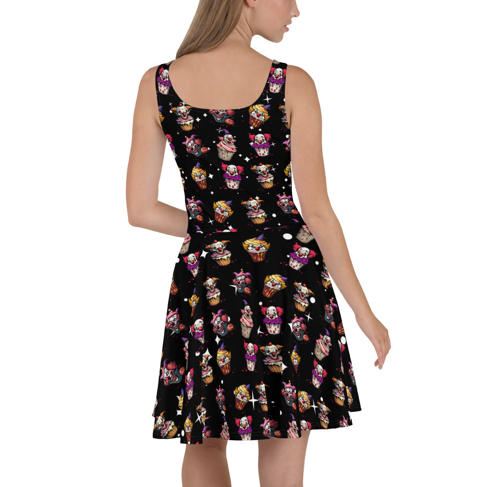 Evil Clown Cupcakes Skater Dress