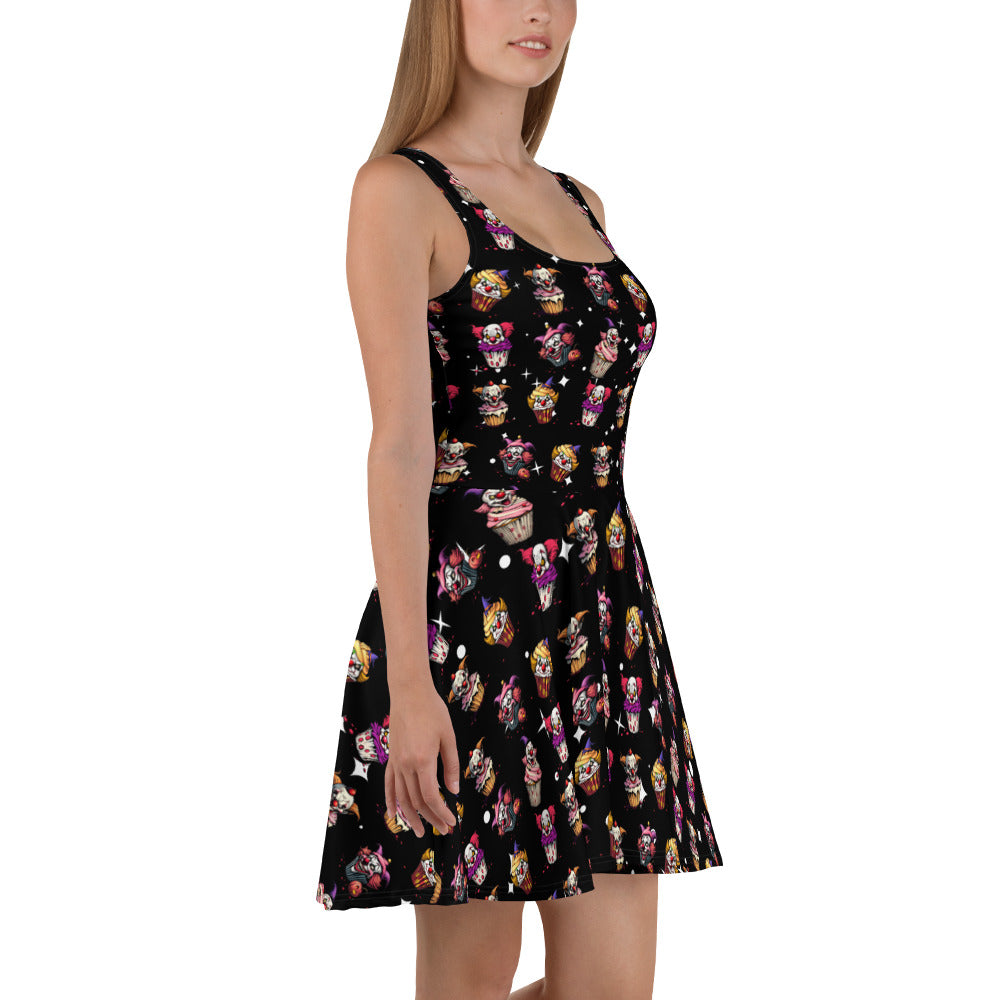 Evil Clown Cupcakes Skater Dress