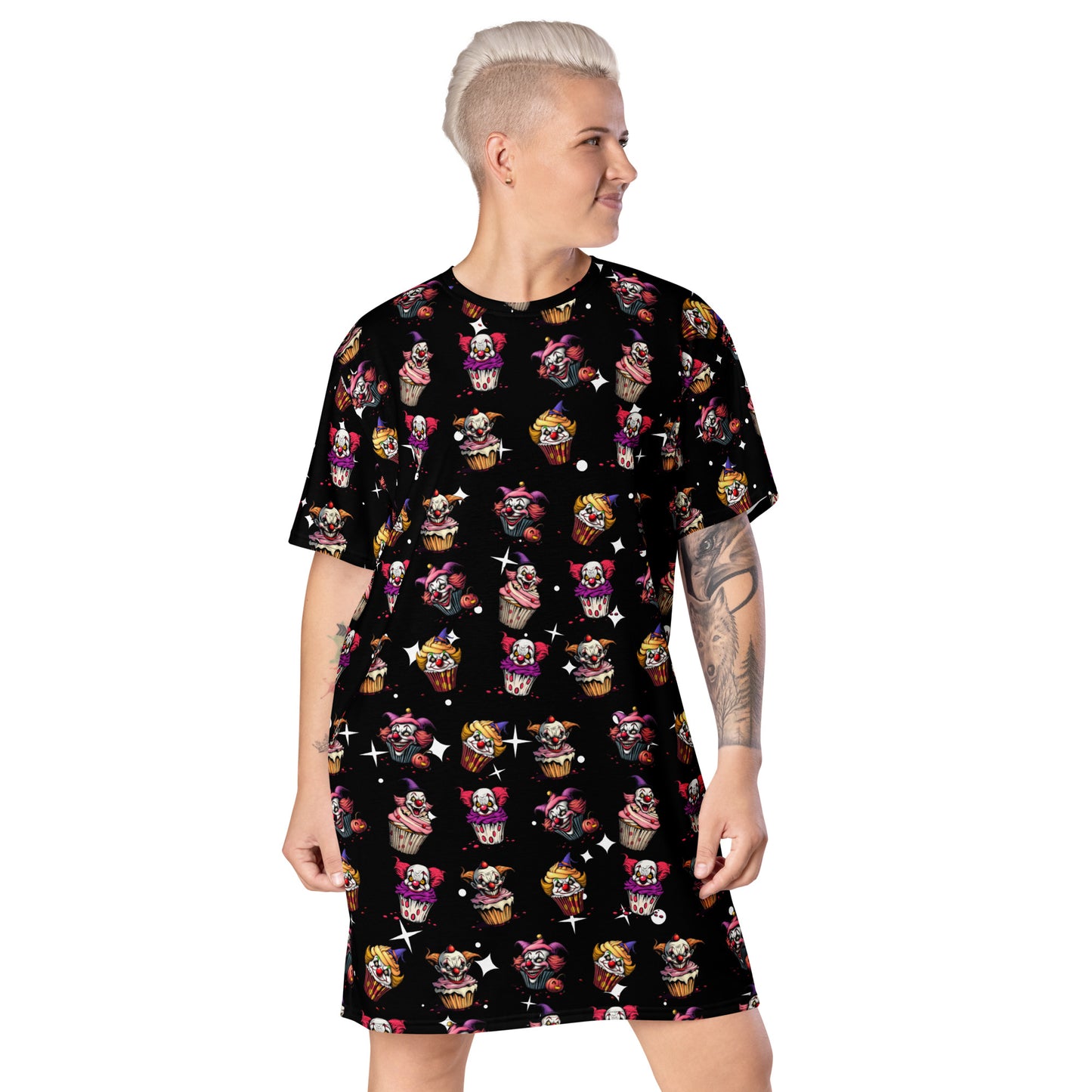 Evil Clown Cupcakes T-shirt dress