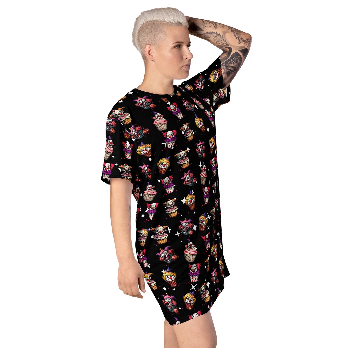 Evil Clown Cupcakes T-shirt dress