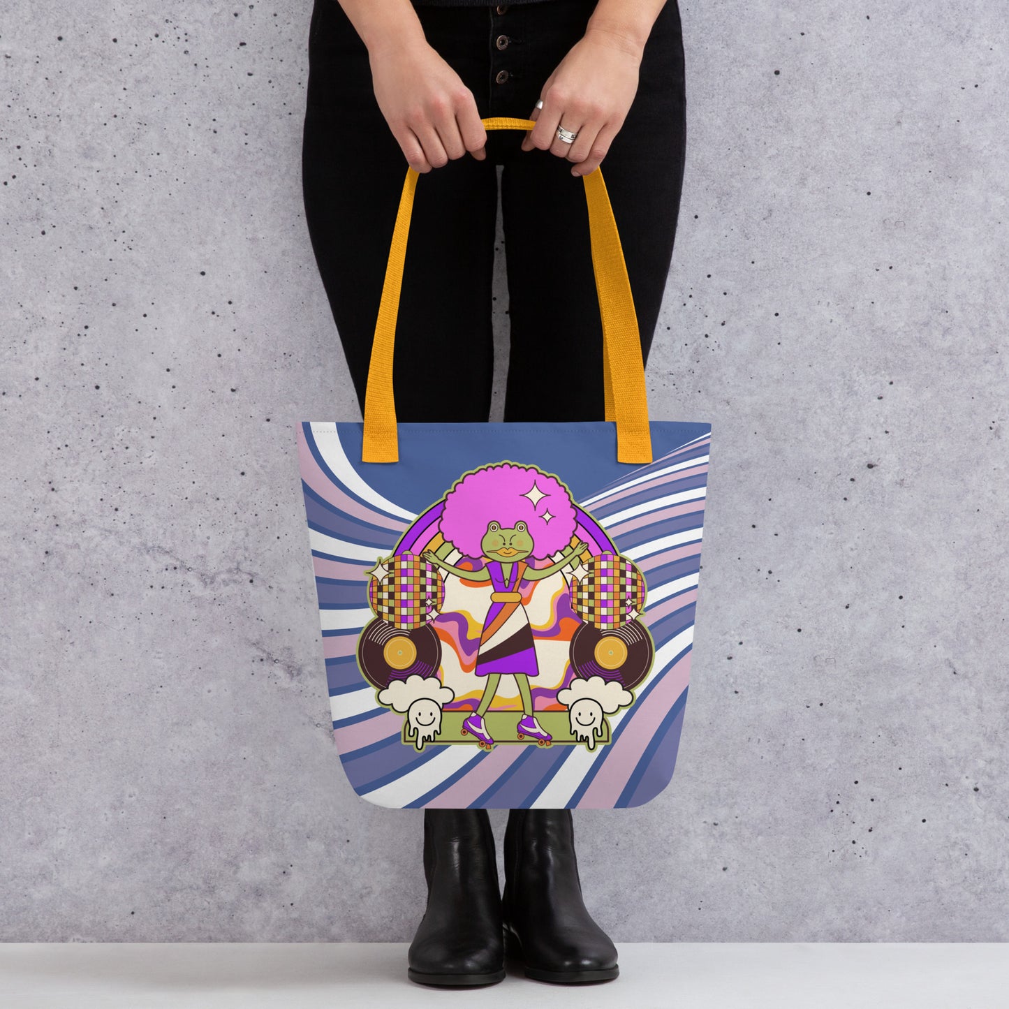 Disco Frog with pink hair Tote bag