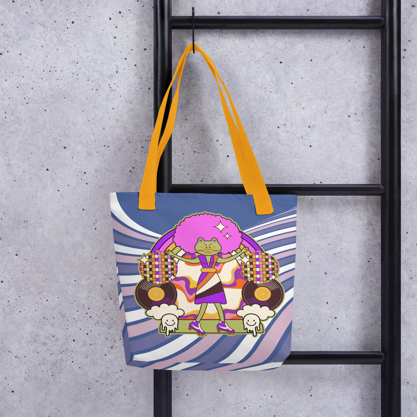 Disco Frog with pink hair Tote bag