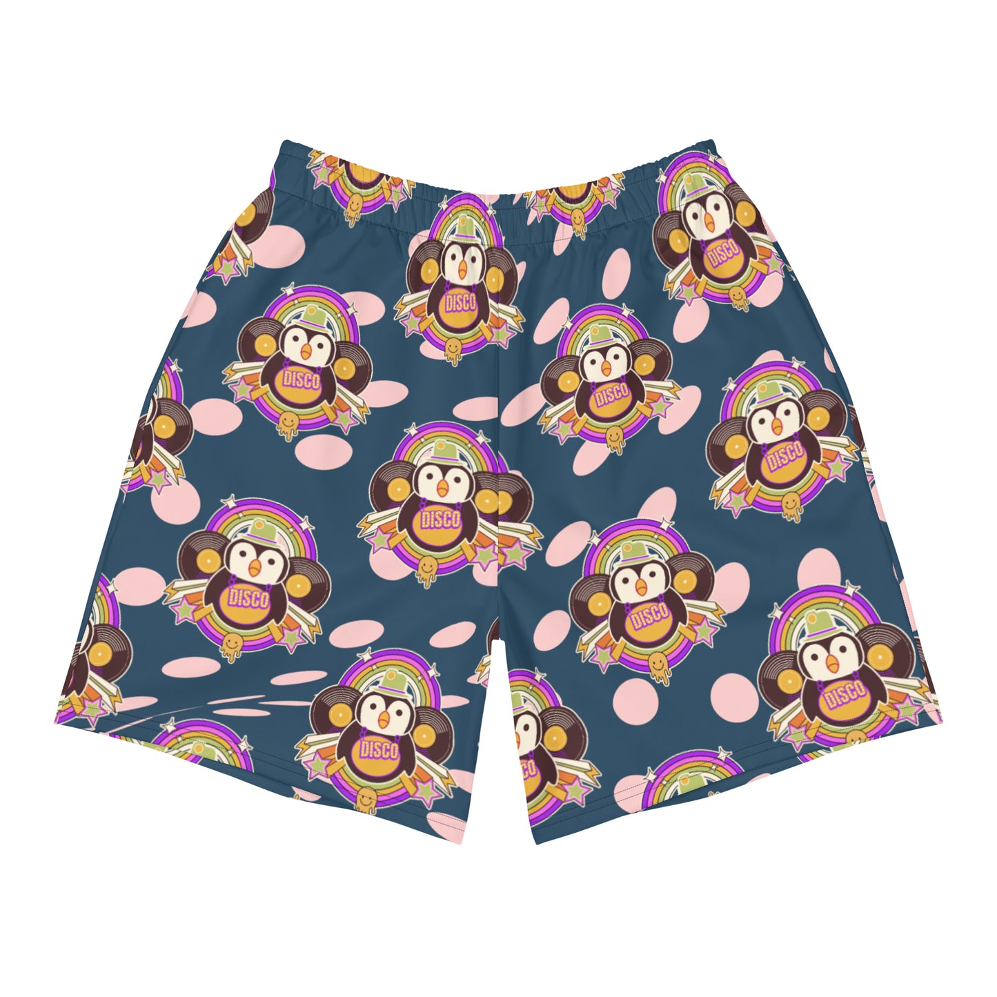 Disco Pinguin All-Over Print Unisex Athletic Long Shorts