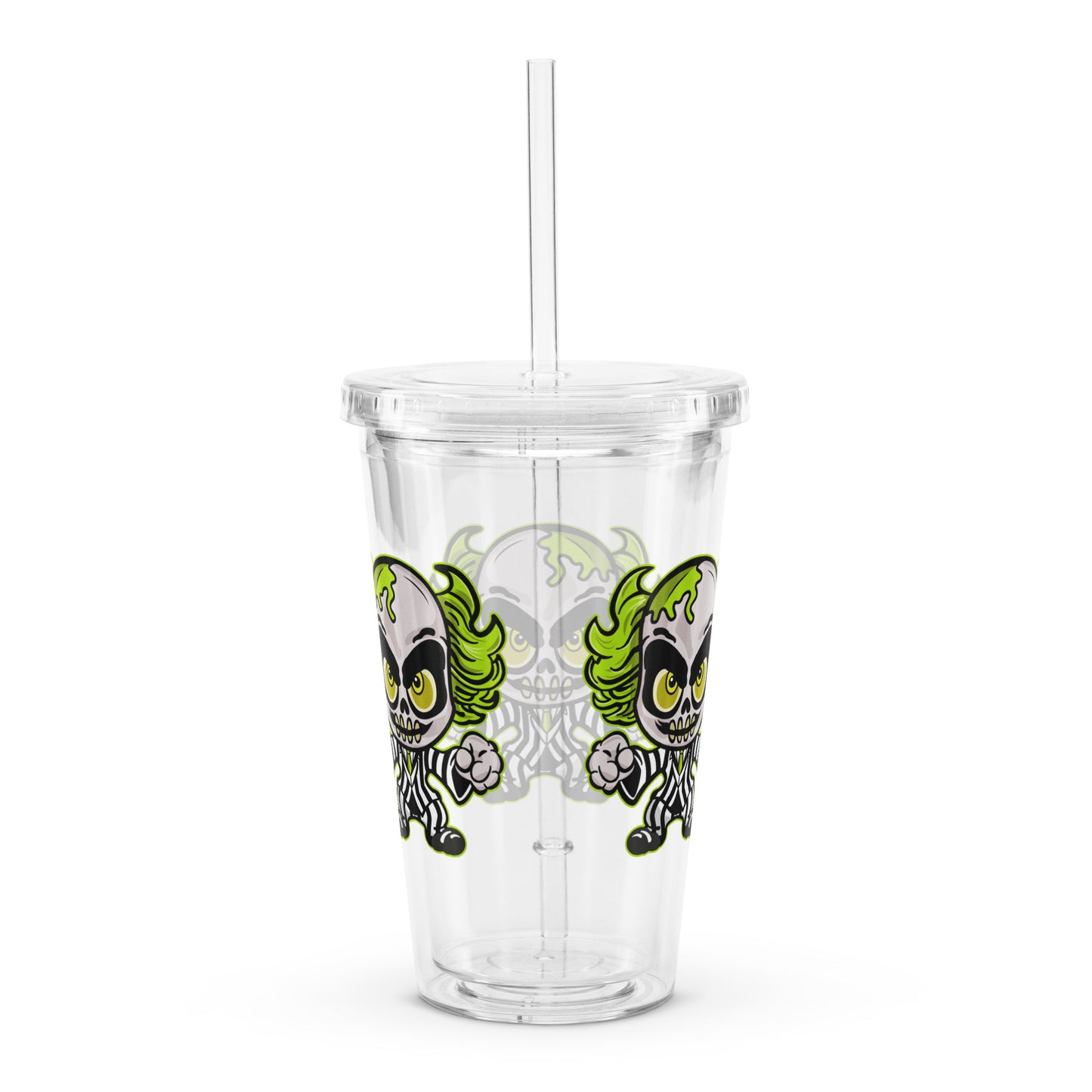 Beetlejuice Cute Character Clear plastic tumbler