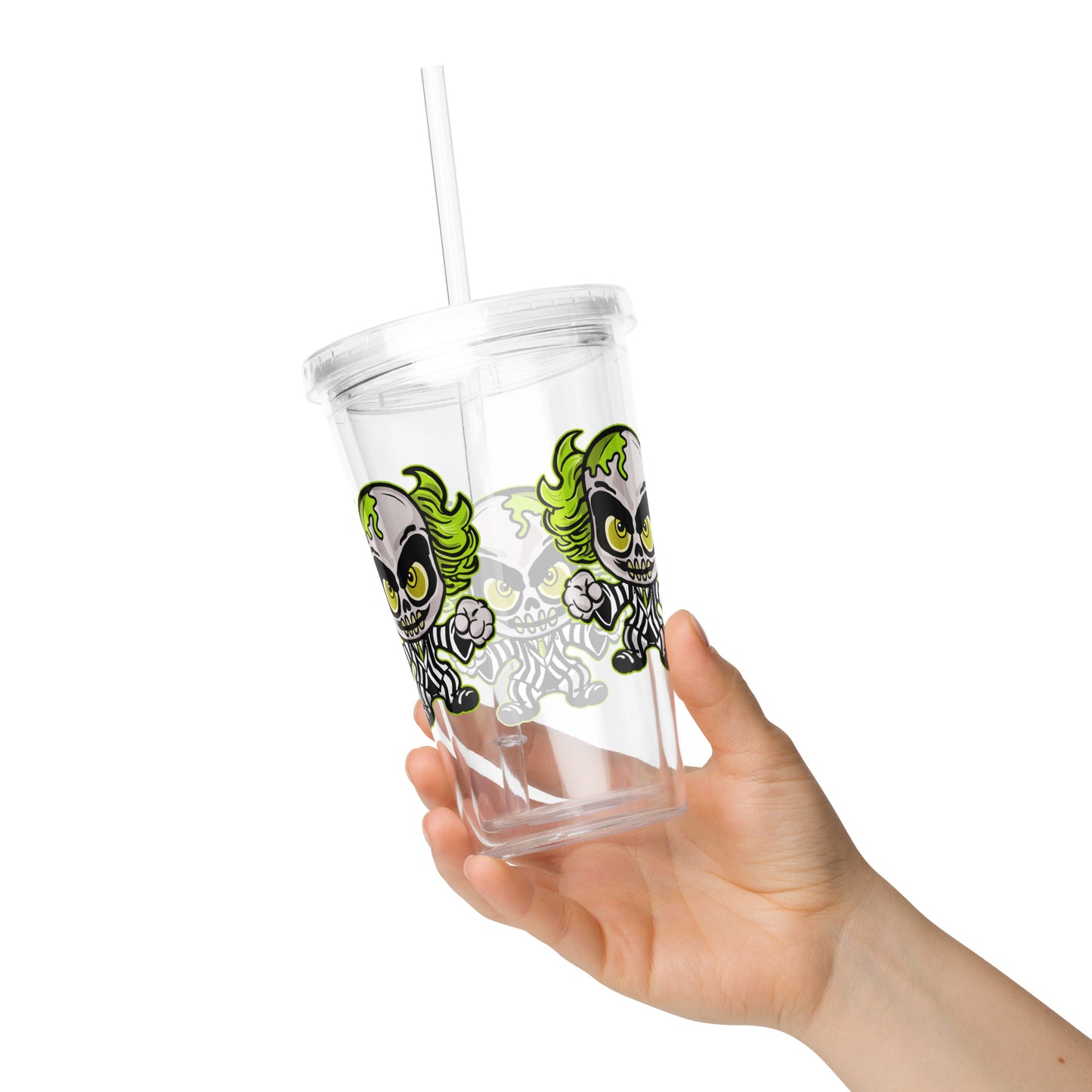 Beetlejuice Cute Character Clear plastic tumbler