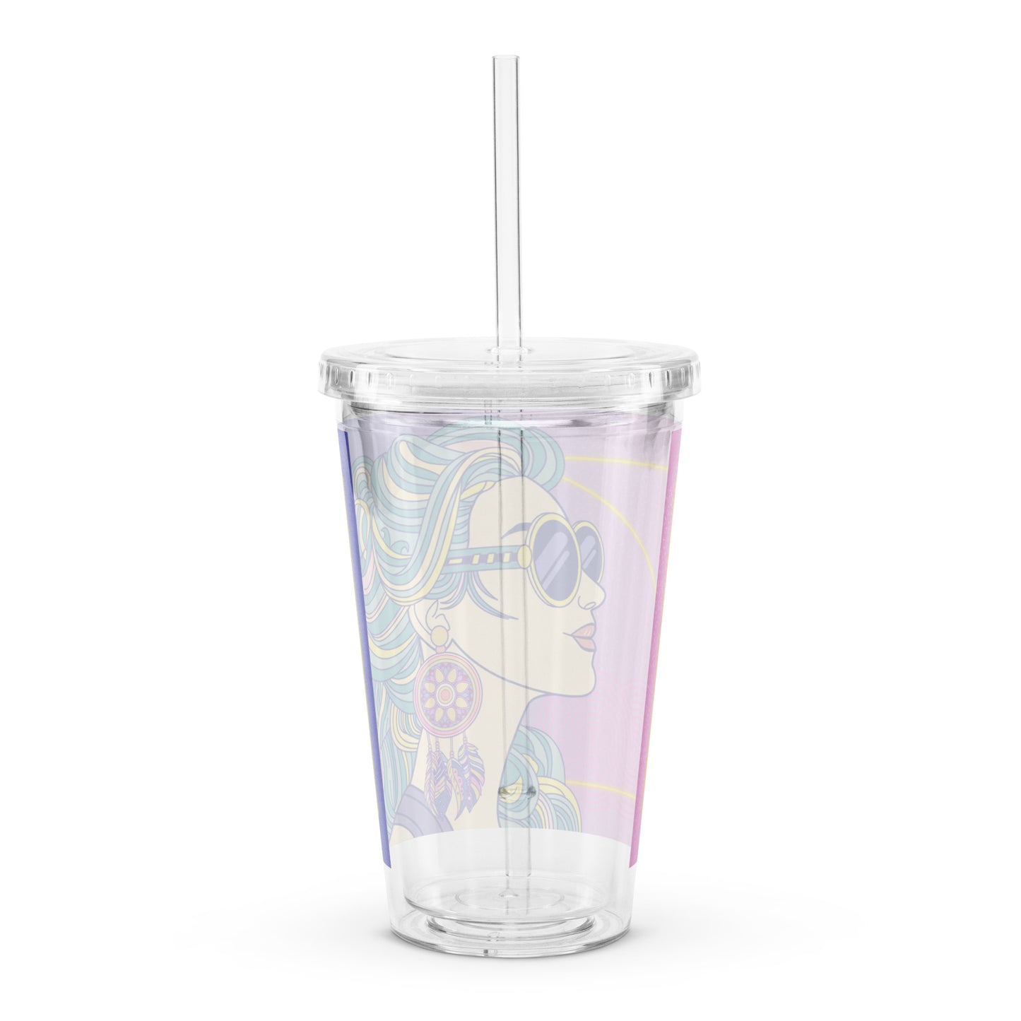 Eighties Vibes Clear plastic tumbler