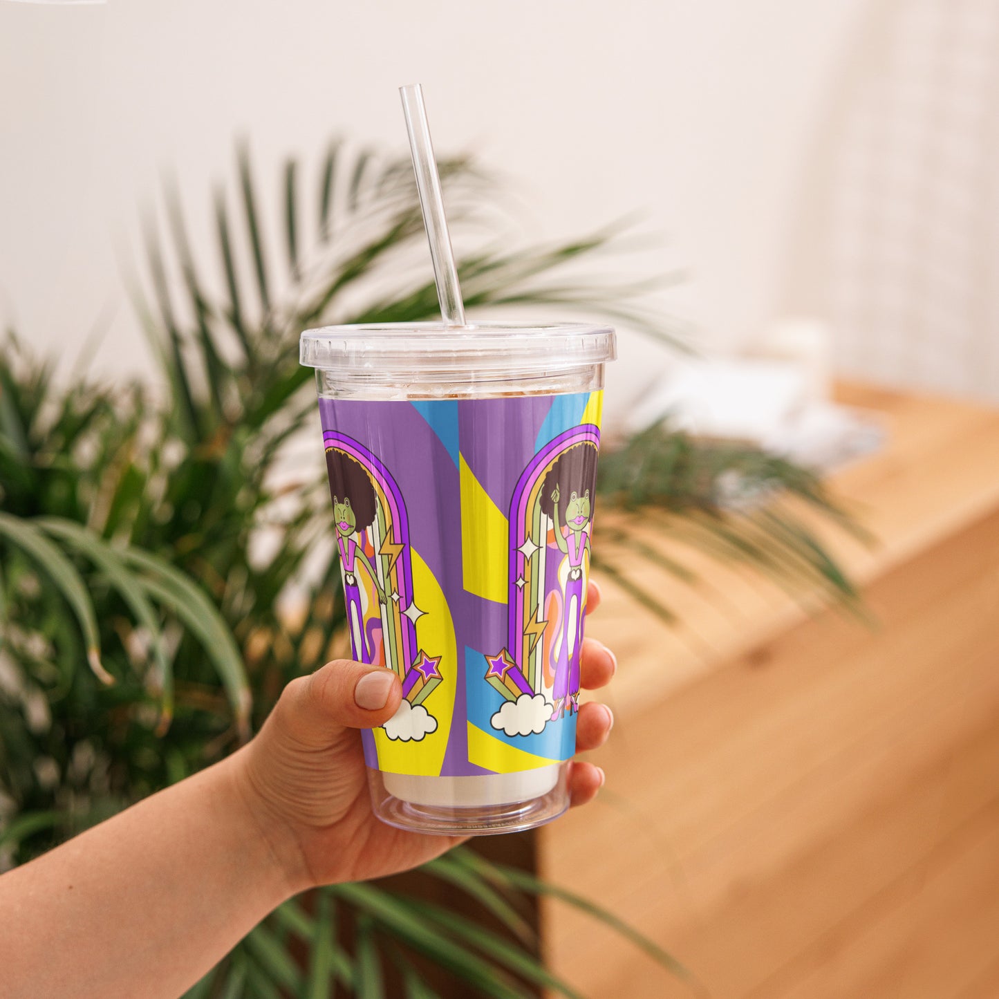 Disco Frog Clear plastic tumbler