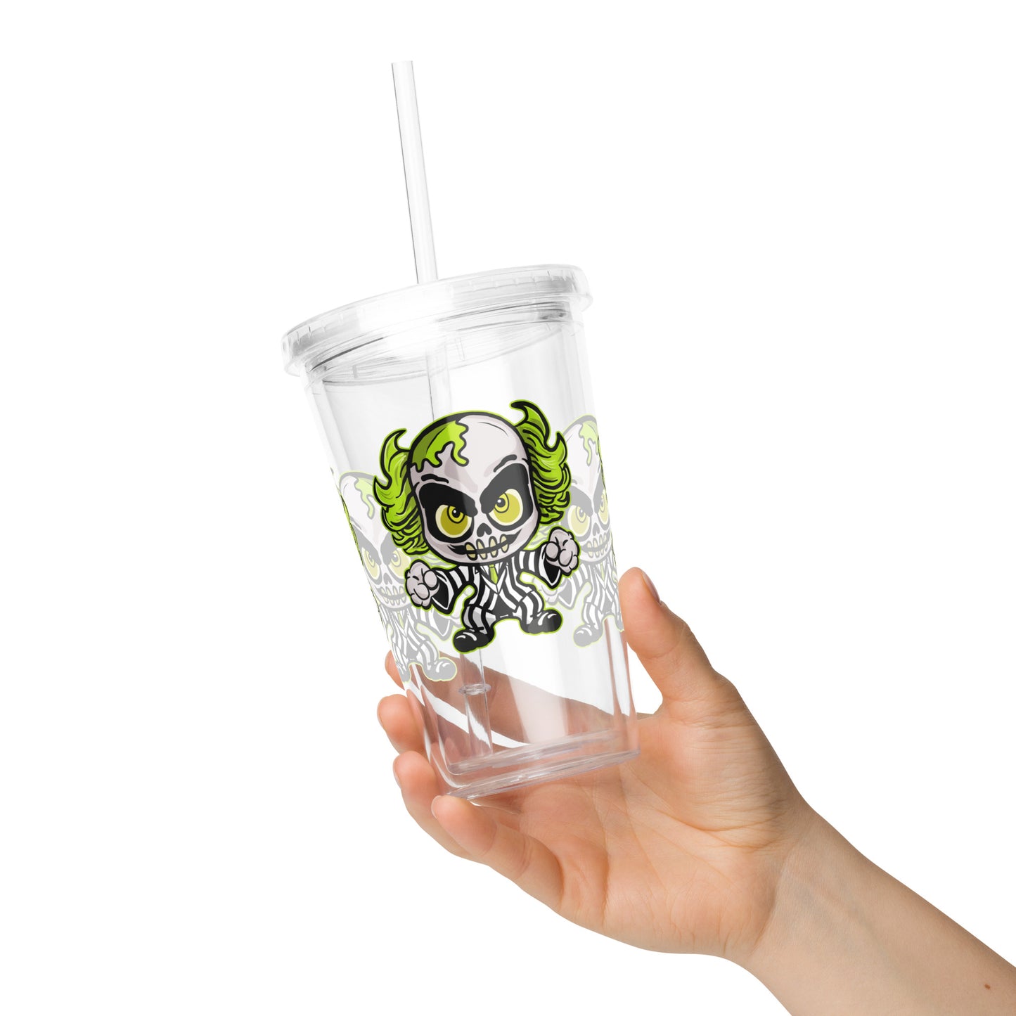 Beetlejuice Cute Character Clear plastic tumbler