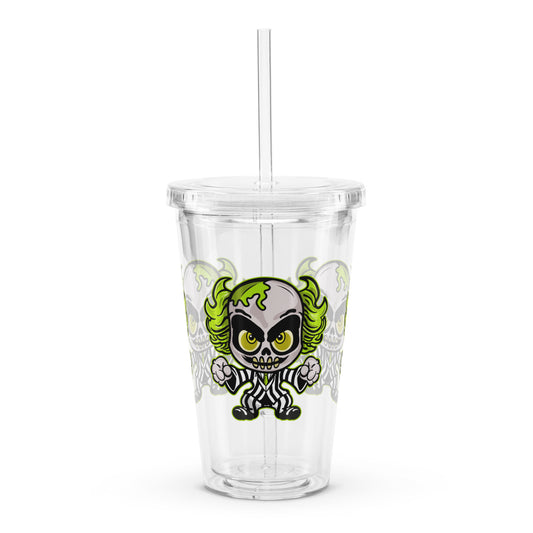 Beetlejuice Cute Character Clear plastic tumbler