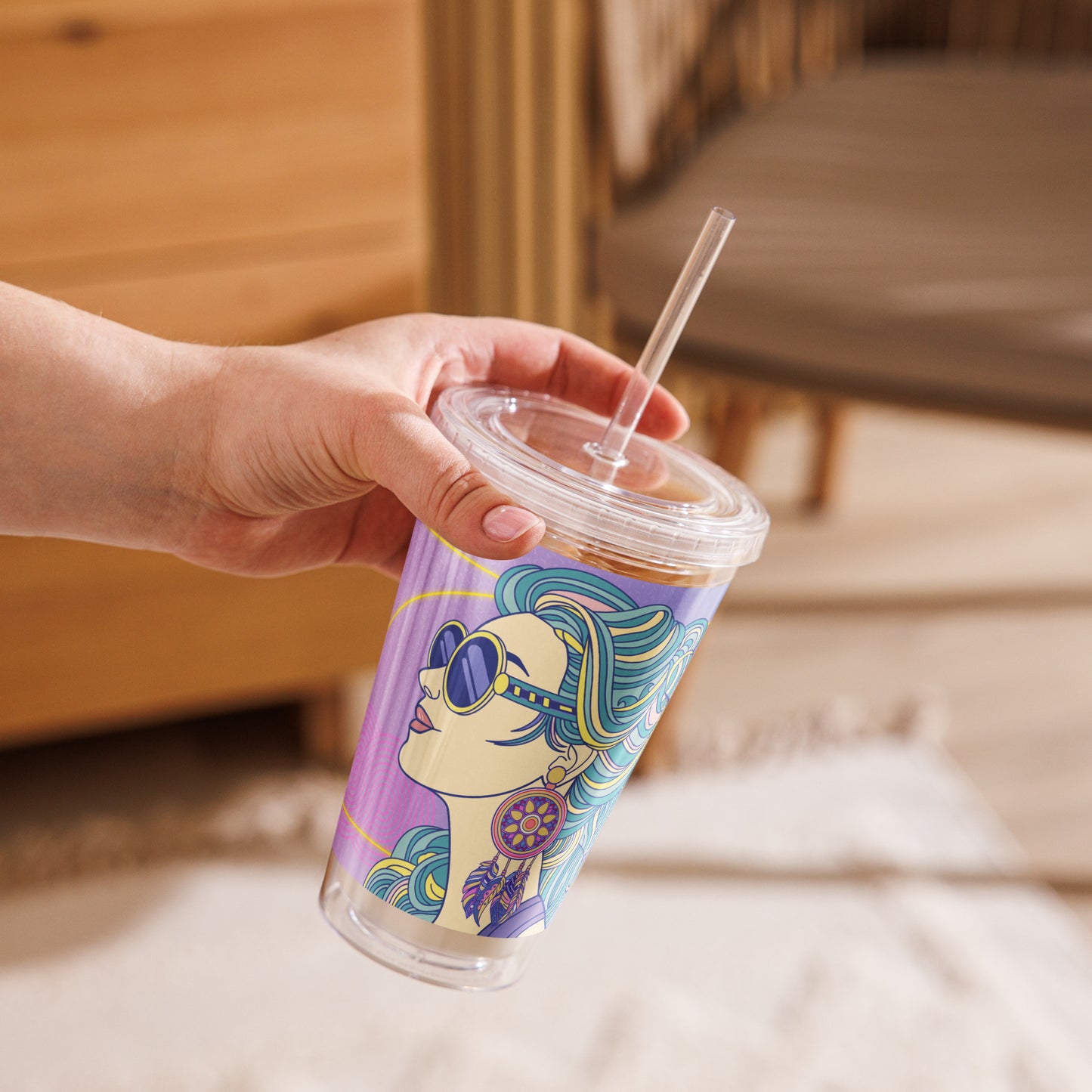 Eighties Vibes Clear plastic tumbler