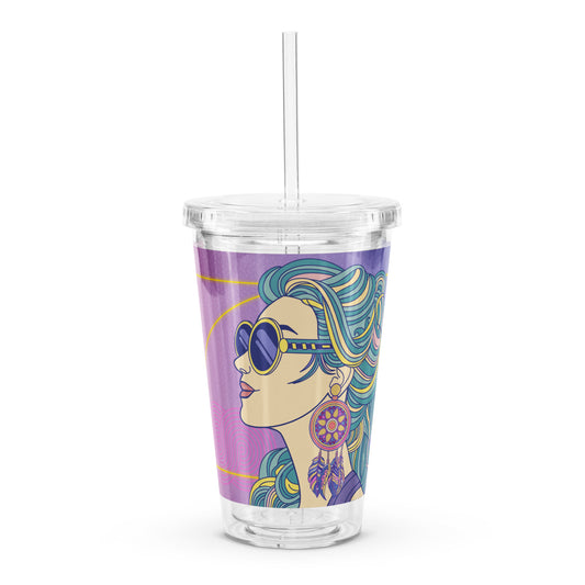 Eighties Vibes Clear plastic tumbler