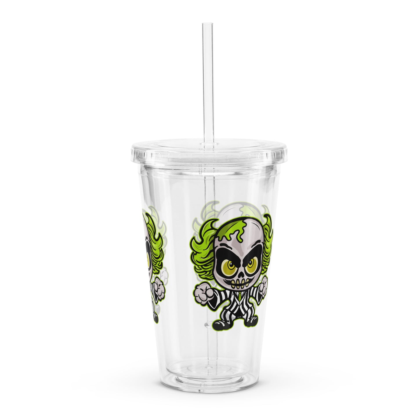 Beetlejuice Cute Character Clear plastic tumbler