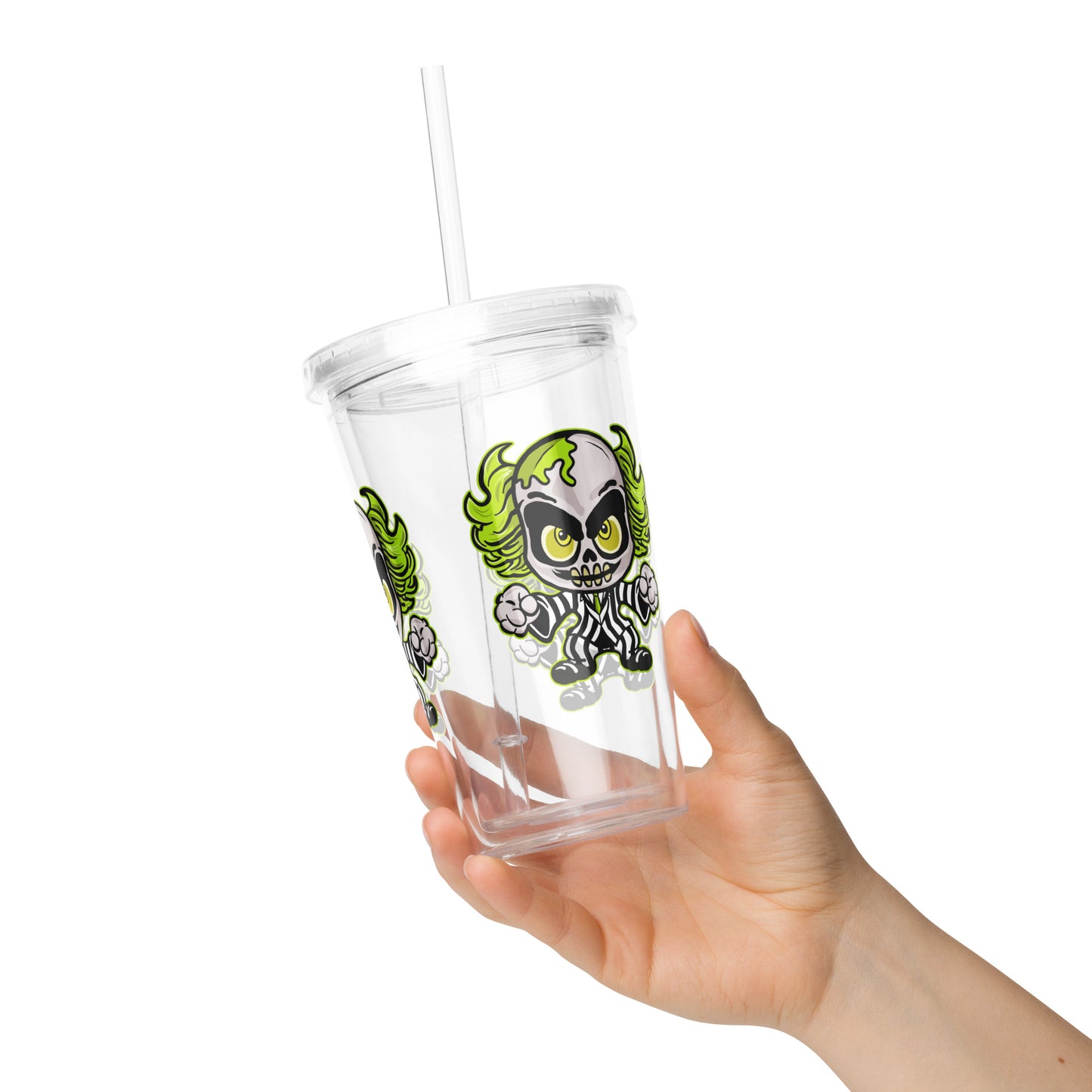 Beetlejuice Cute Character Clear plastic tumbler