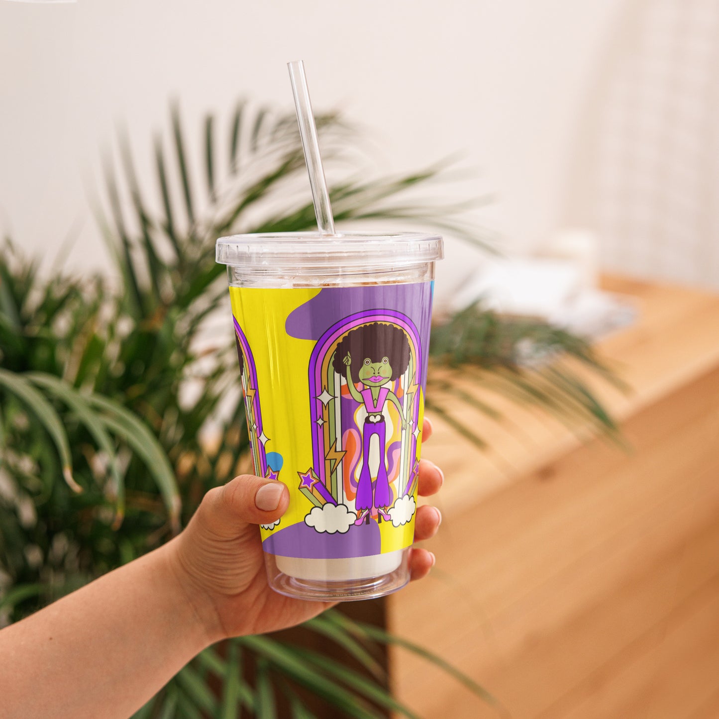 Disco Frog Clear plastic tumbler