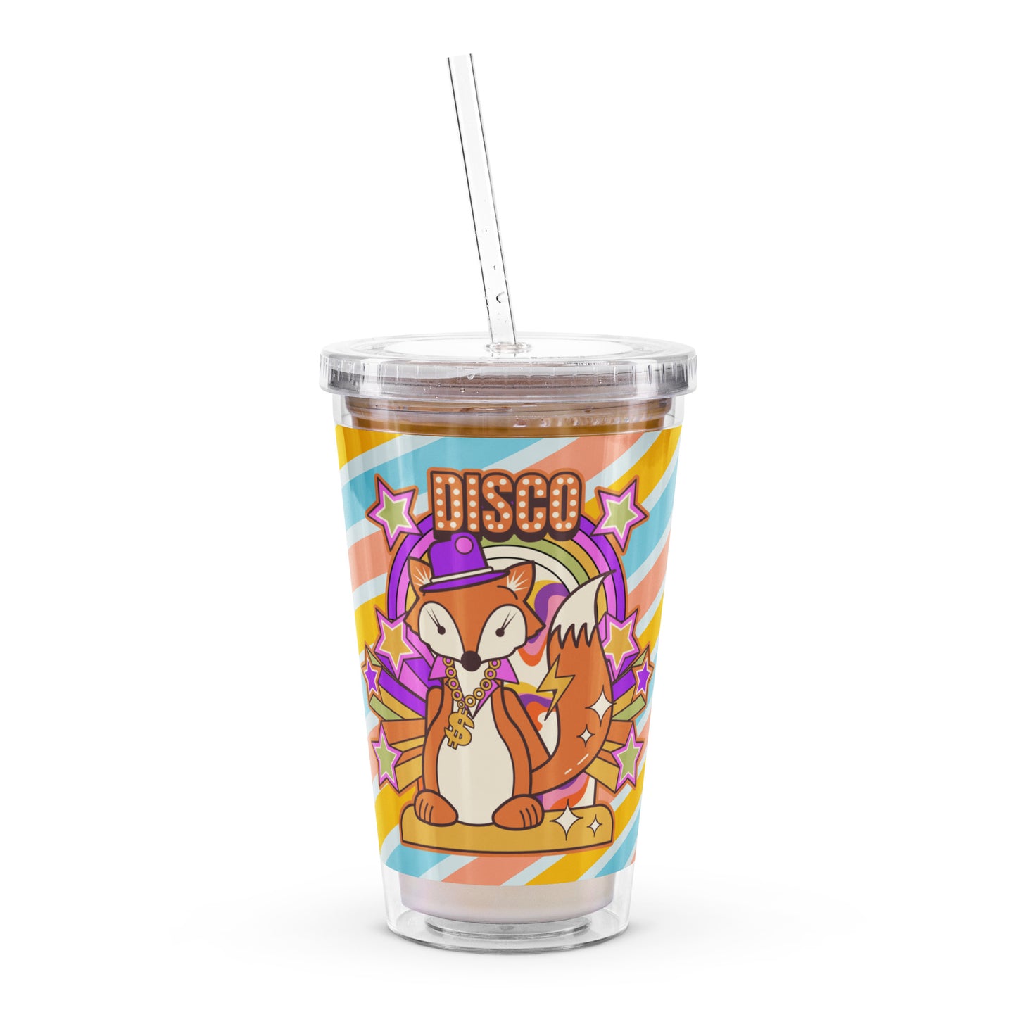 Disco Fox Clear plastic tumbler