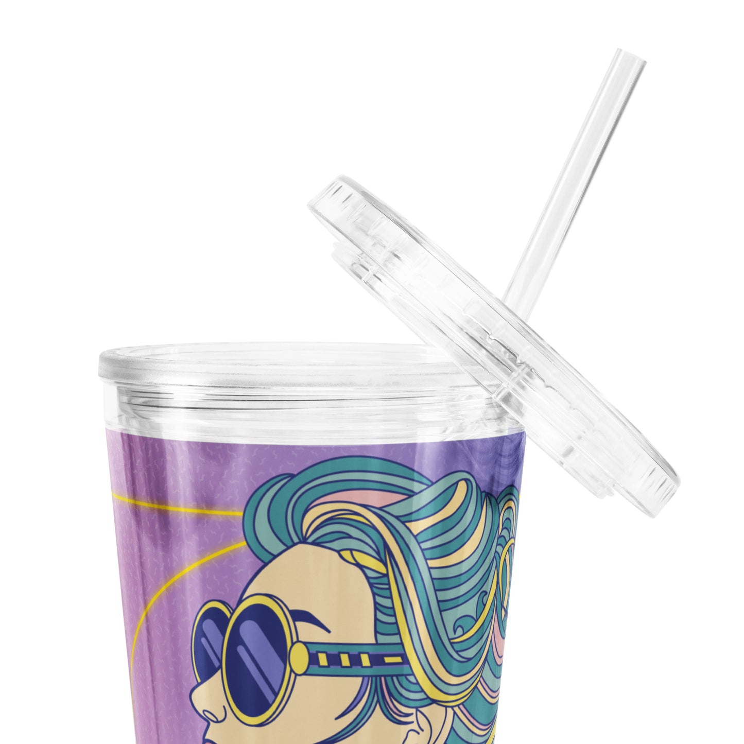 Eighties Vibes Clear plastic tumbler