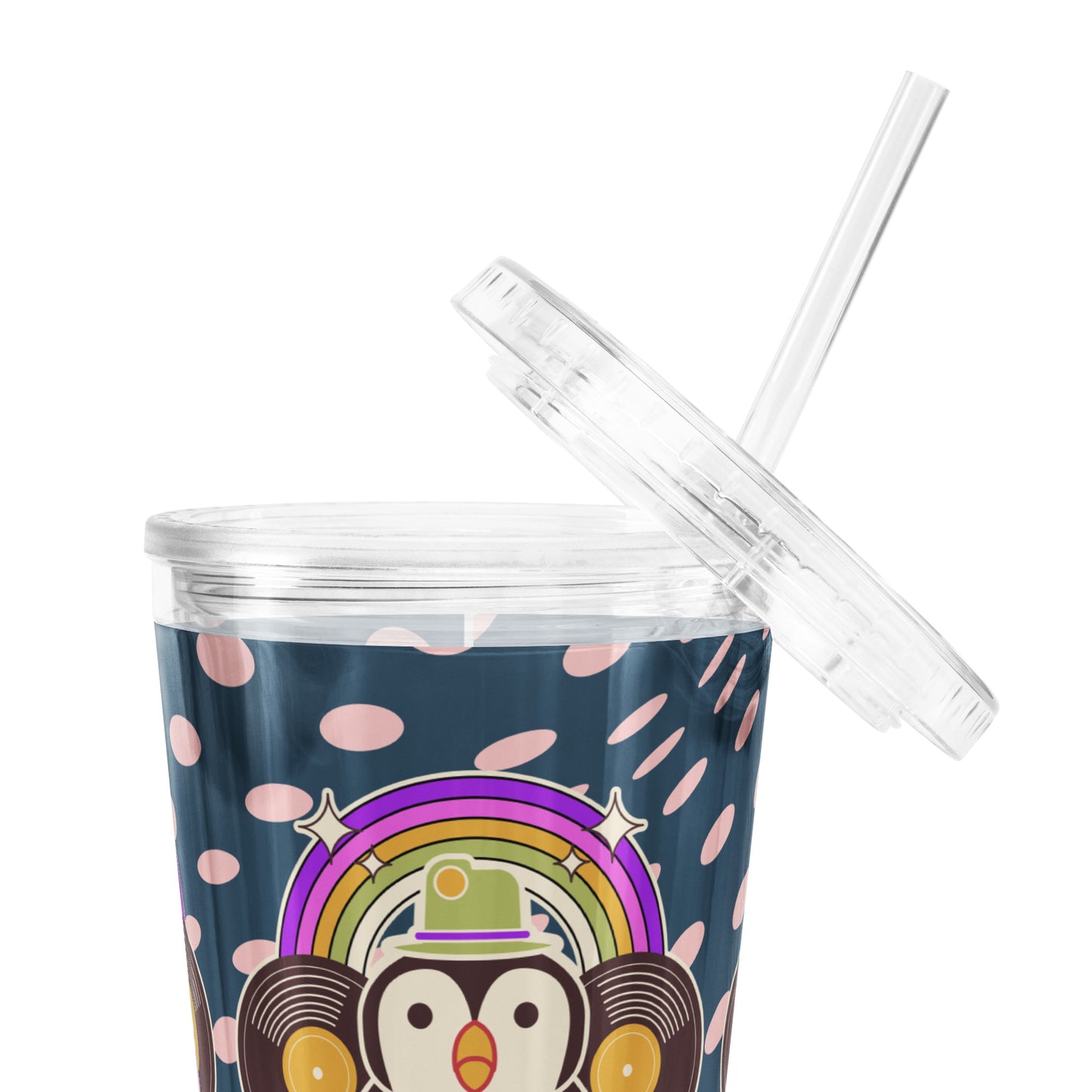 Disco Pinguin clear plastic tumbler