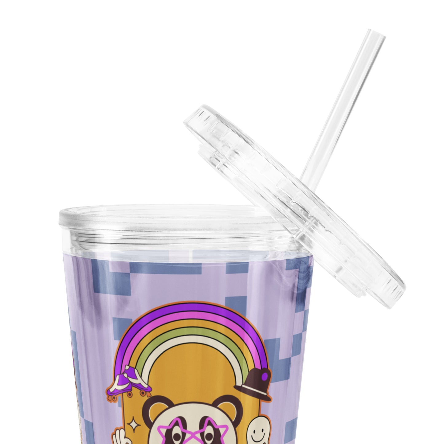 Disco Panda Clear plastic tumbler