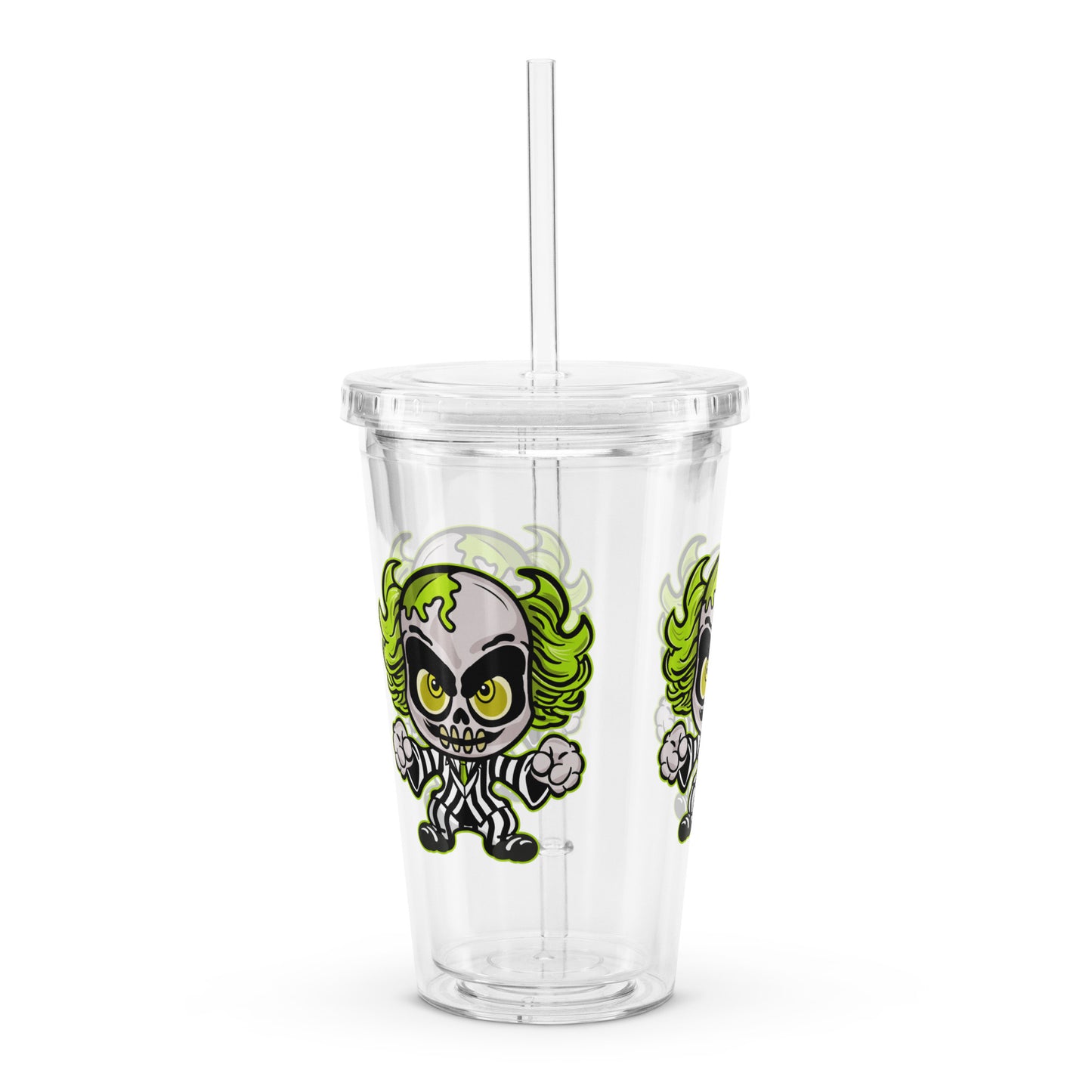 Beetlejuice Cute Character Clear plastic tumbler