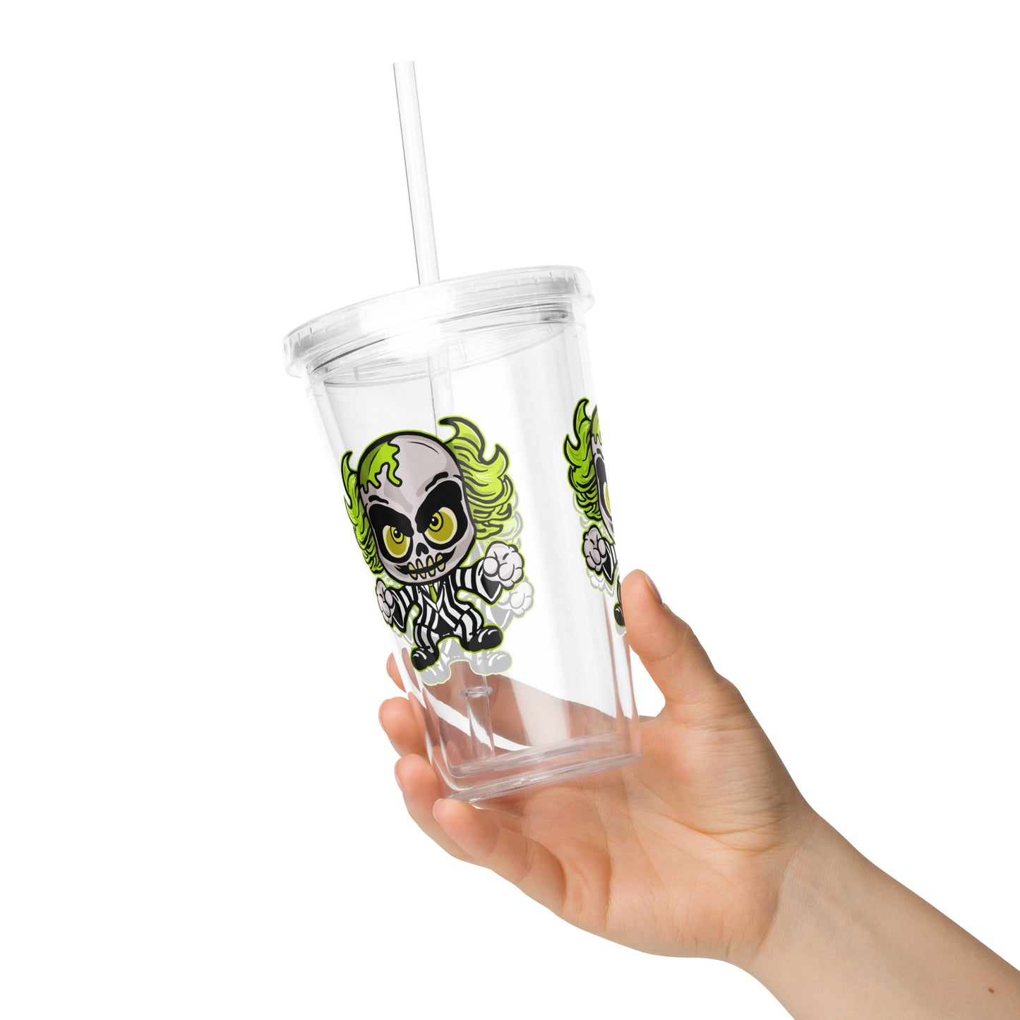 Beetlejuice Cute Character Clear plastic tumbler