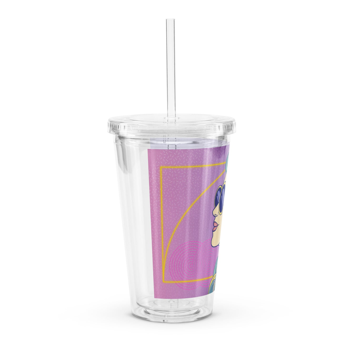 Eighties Vibes Clear plastic tumbler