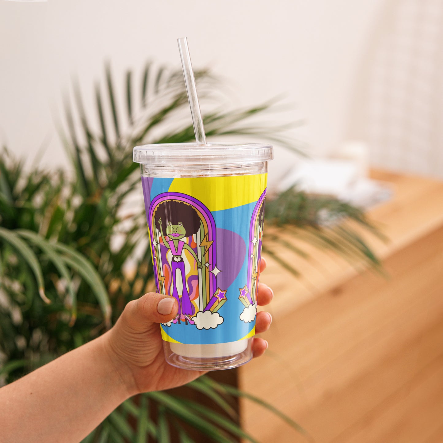 Disco Frog Clear plastic tumbler