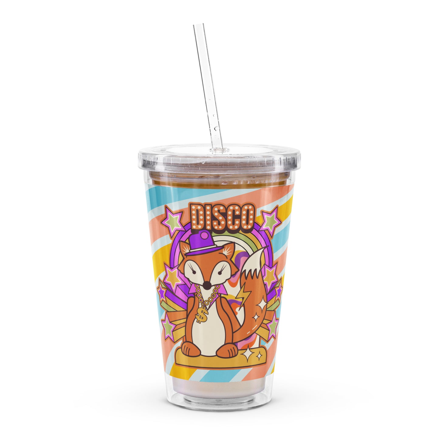 Disco Fox Clear plastic tumbler