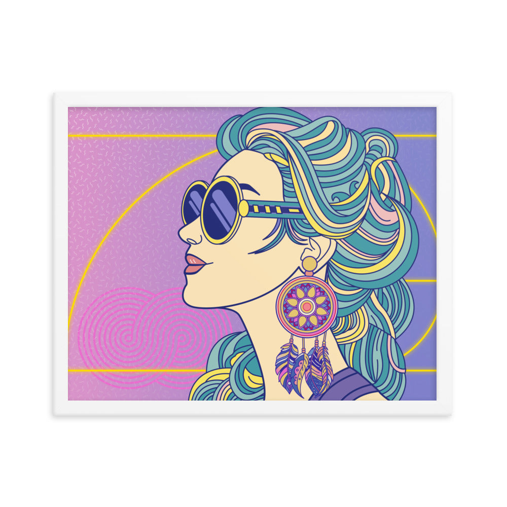 Eighties Vibes Framed matte paper poster