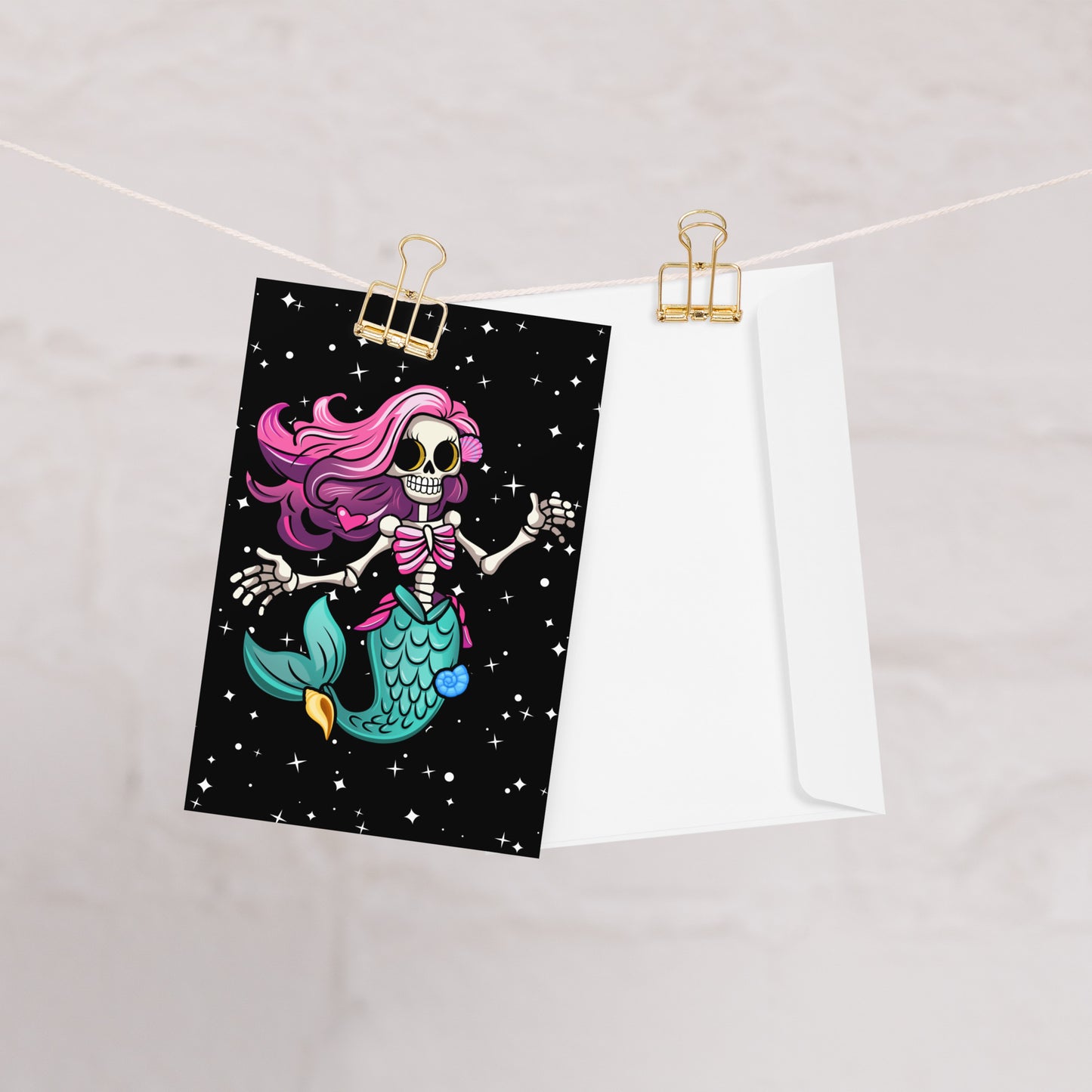 Skeleton Mermaid Greeting card