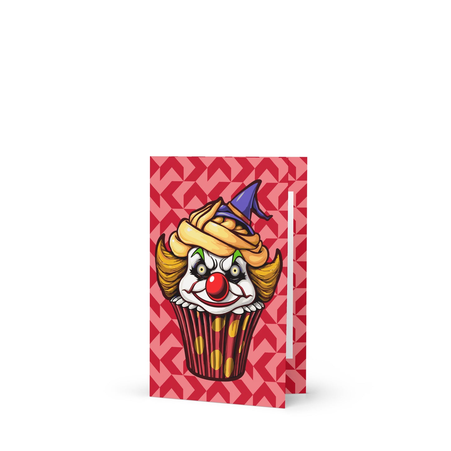 Clown Cupcake with witch hat Greeting card