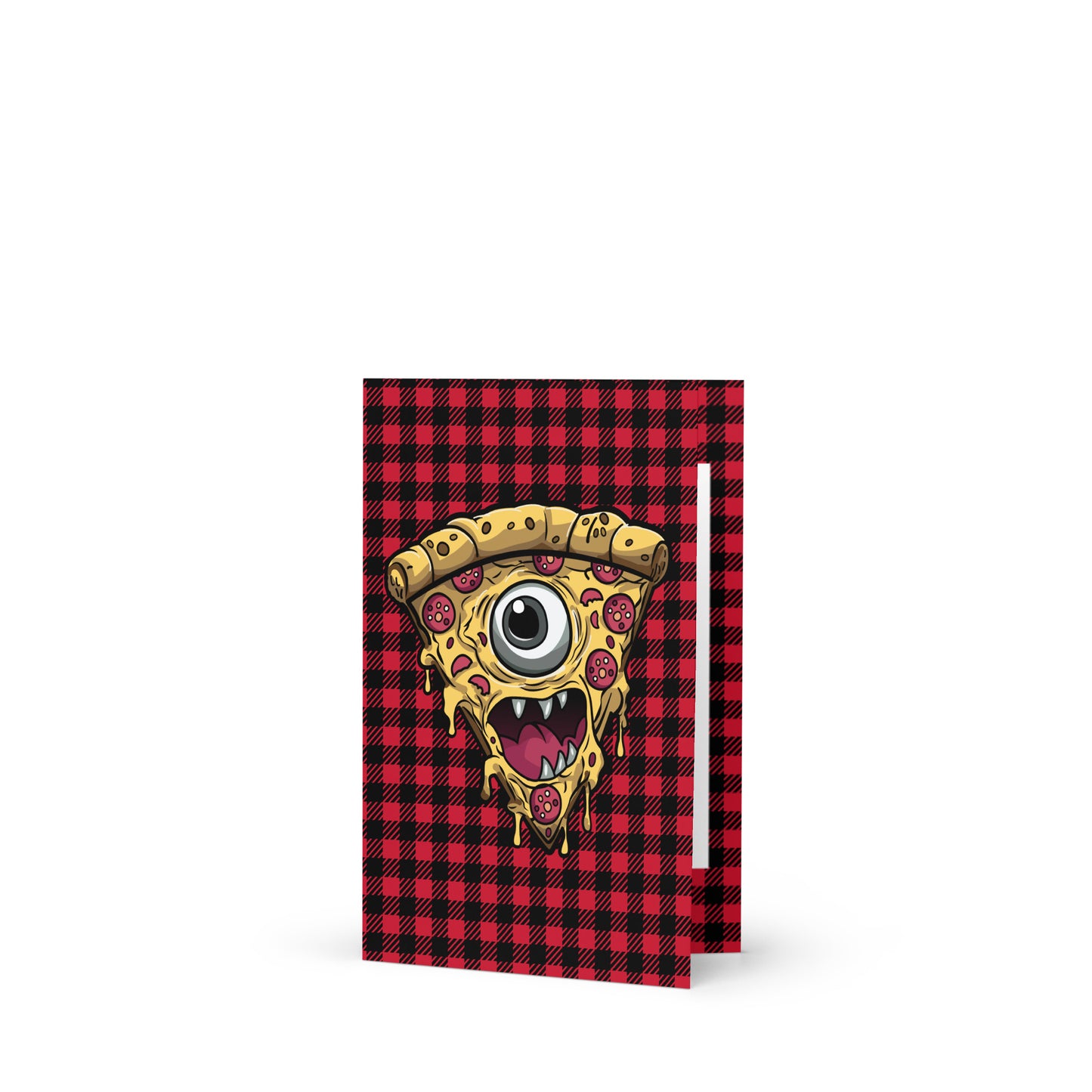 Pizza slice with psychic eye in zombie Greeting card