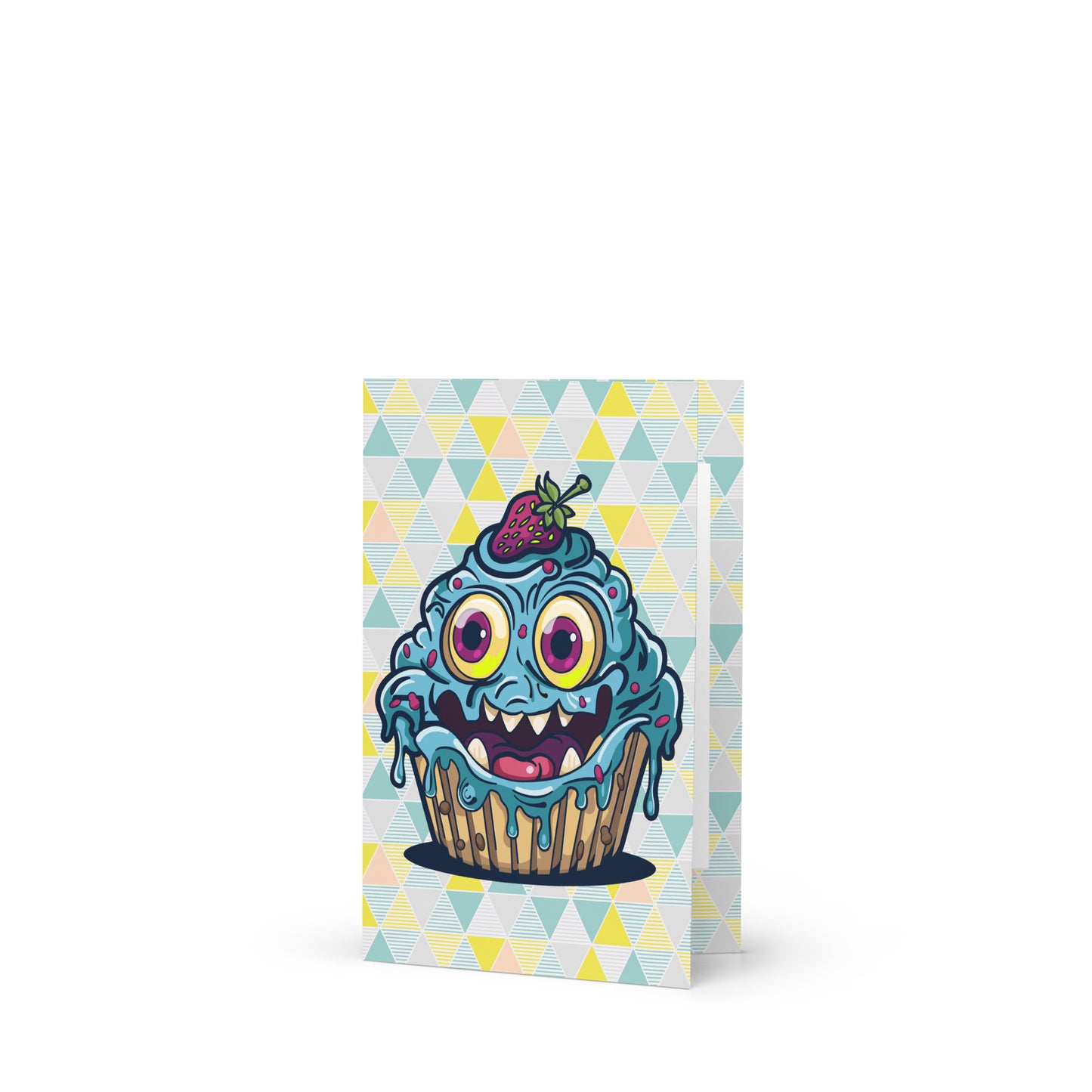 Happy -evil- blueberry cupcake monster Greeting card