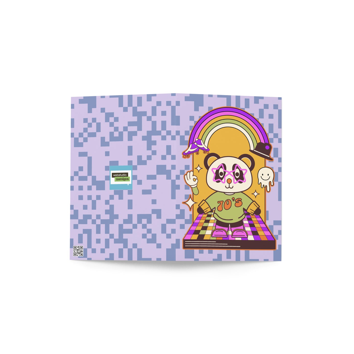 Disco Panda Greeting card