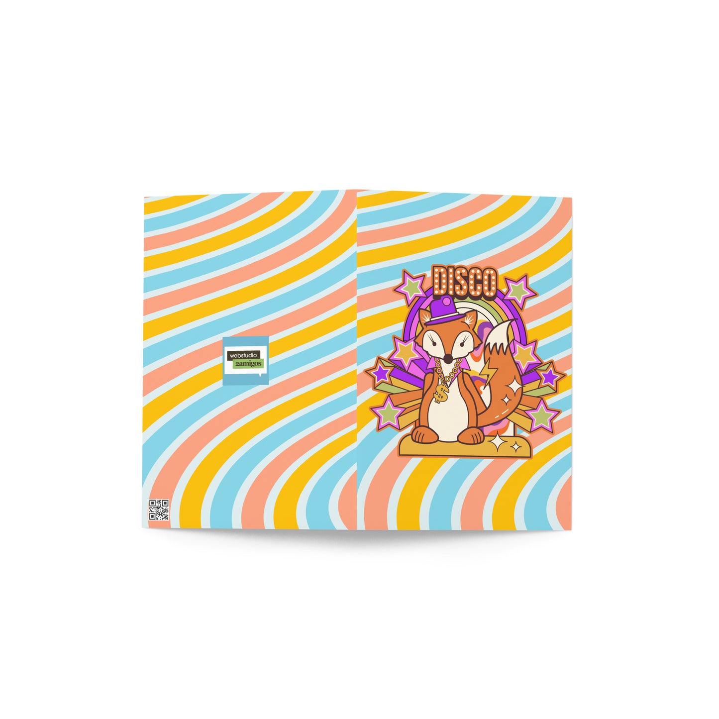 Disco Fox Greeting card