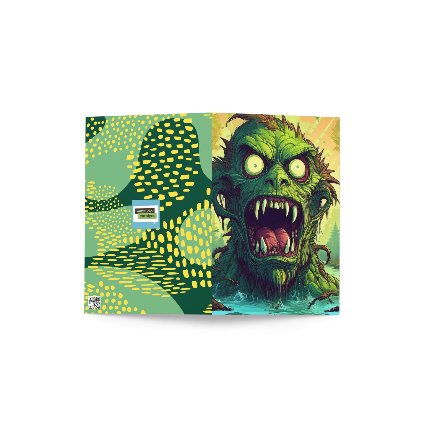 Scary Swamp Monster Greeting card