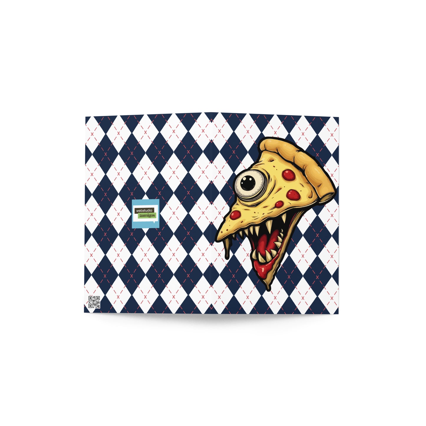 Zombie Pizza Slice Greeting card