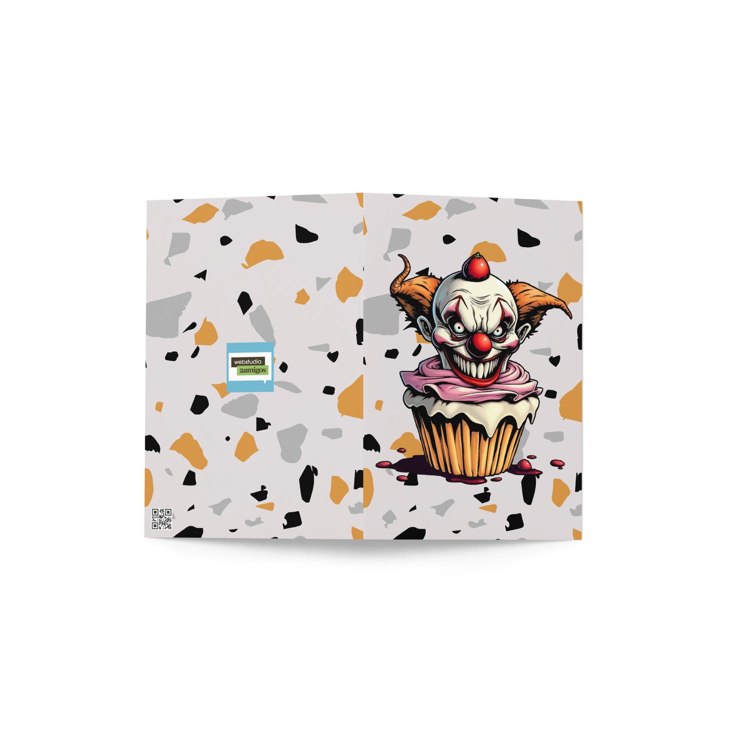 Big Teeth evil clown Greeting card