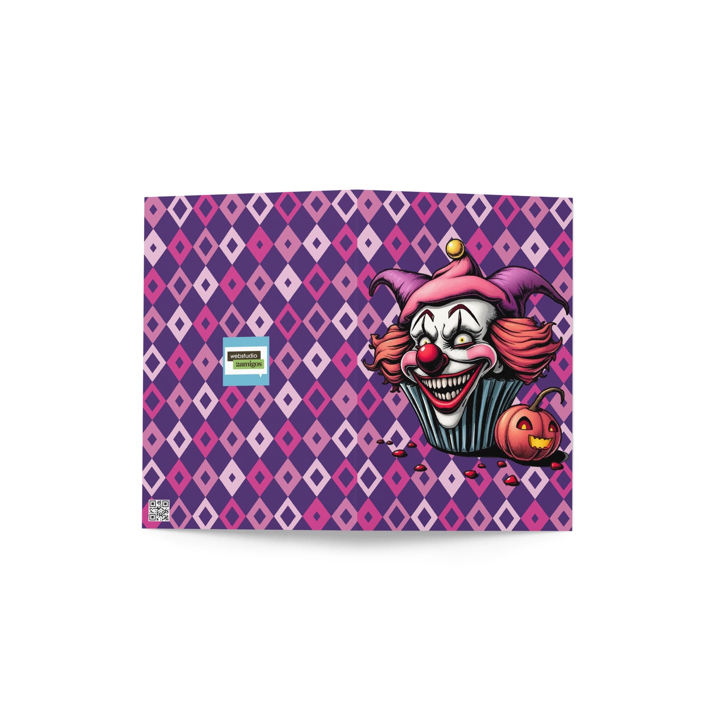 Evil Cupcake Clown Greeting card