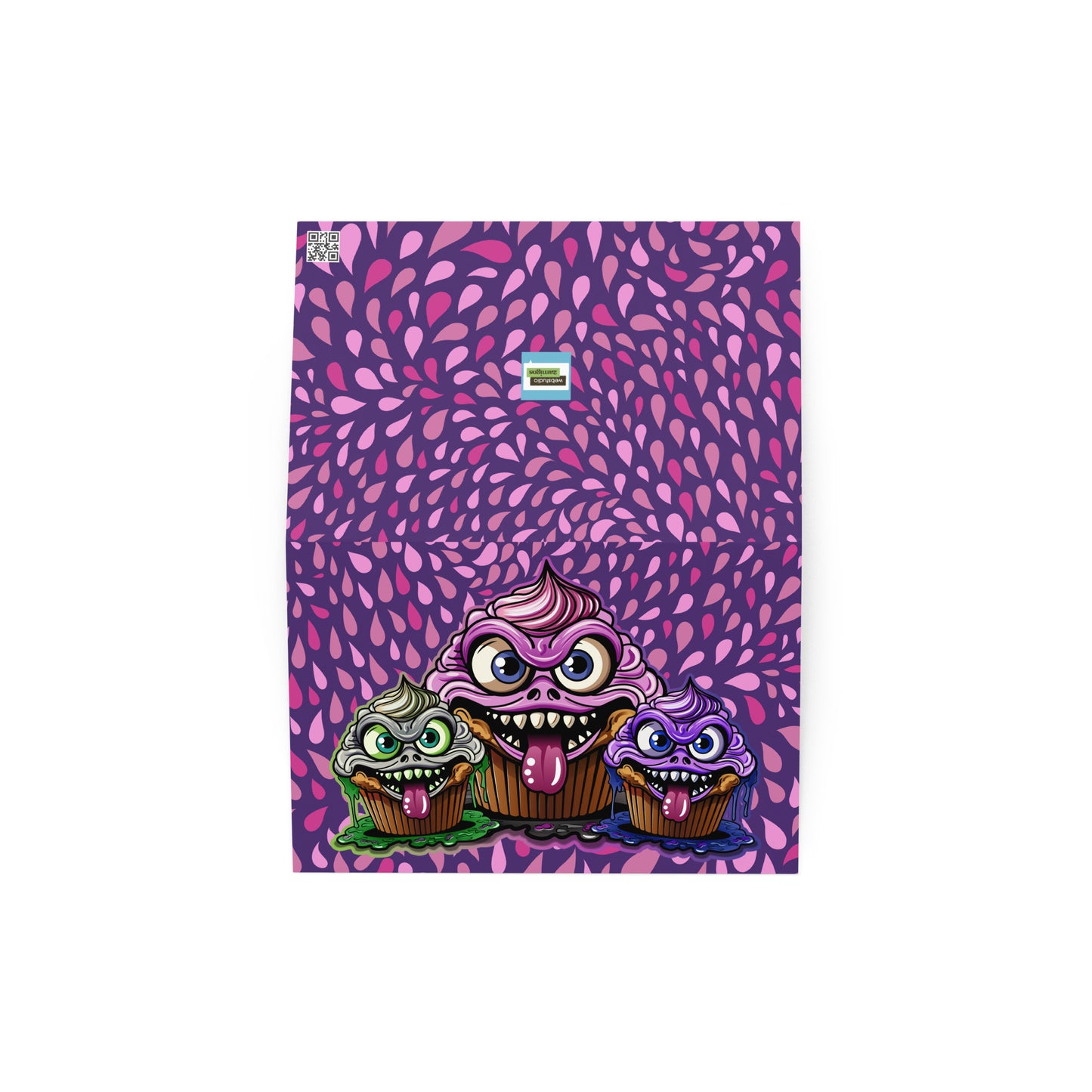 3 Evil Cupcake Monsters Greeting card