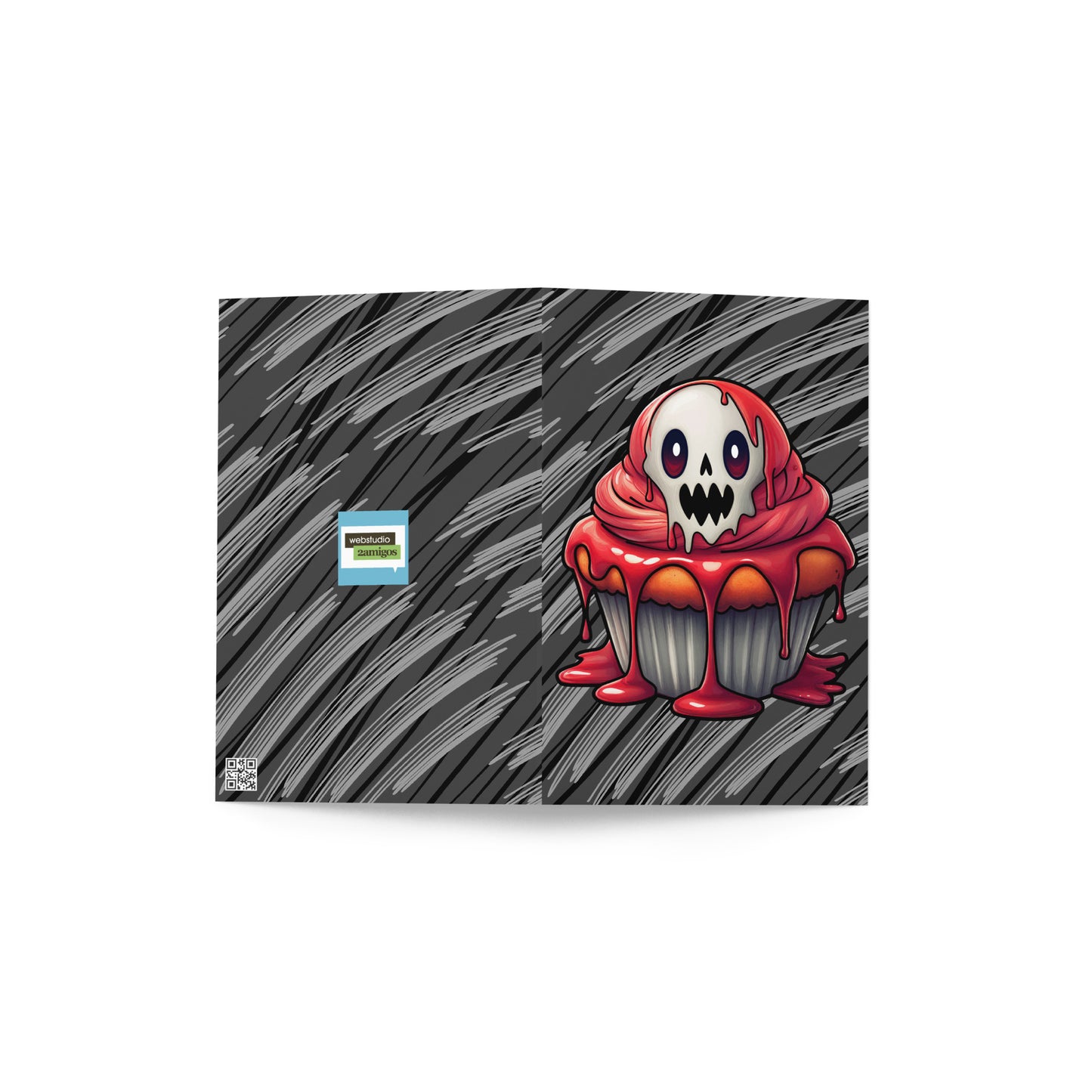 Bloody Ghost Cupcake Greeting card