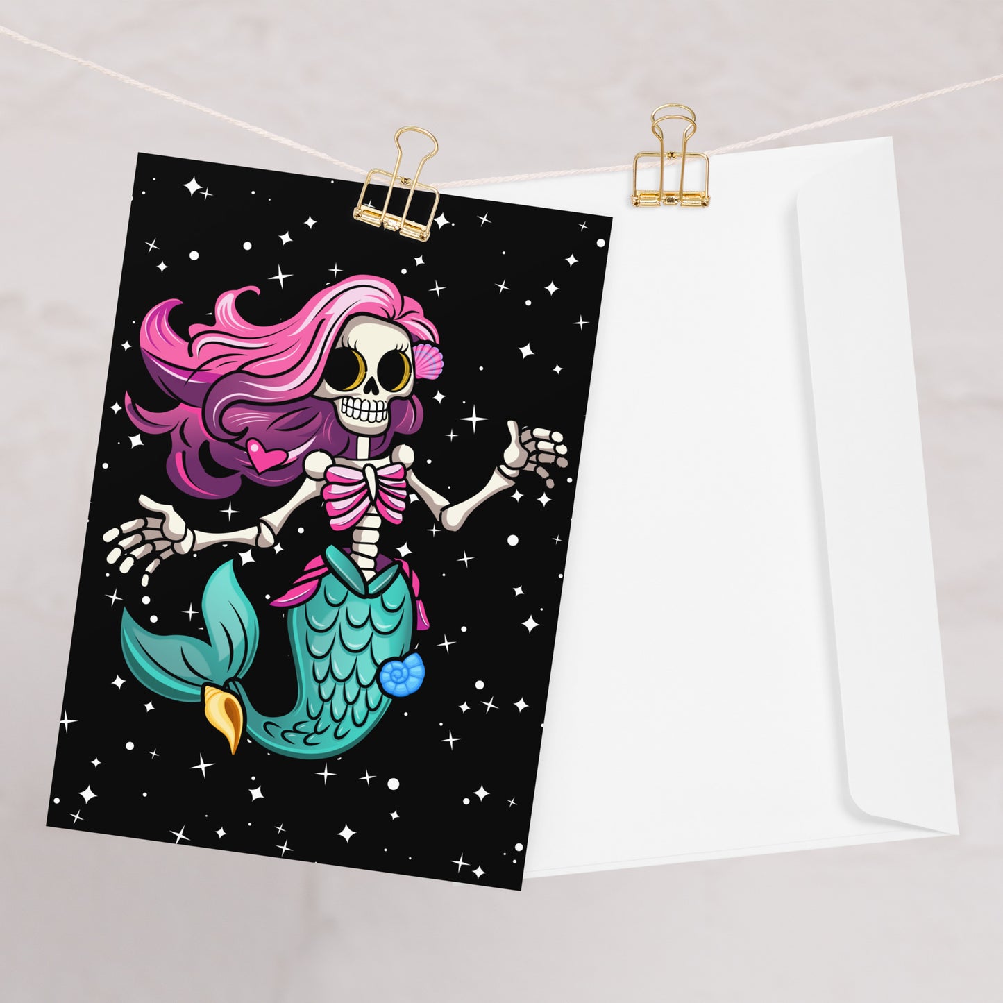 Skeleton Mermaid Greeting card